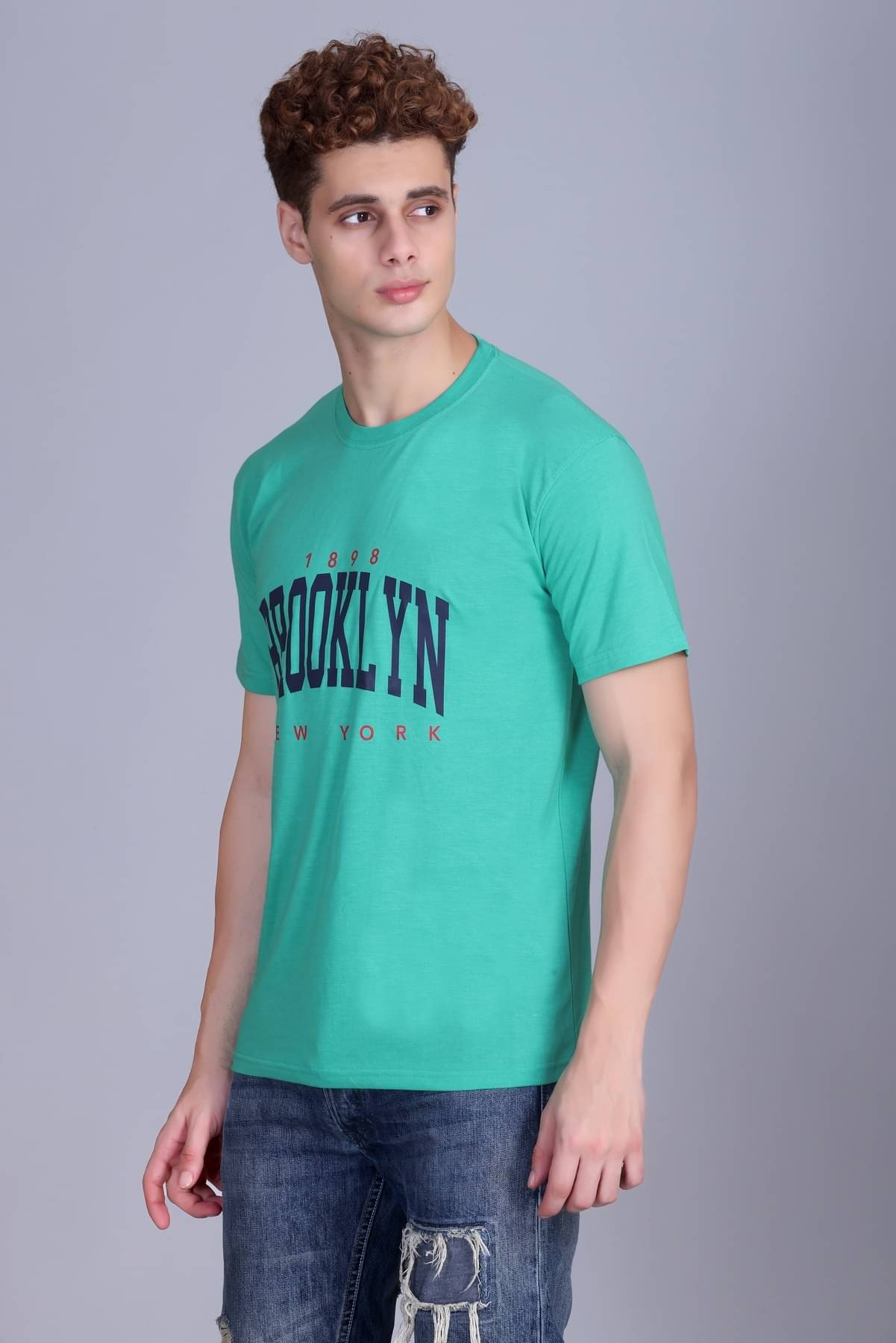     			ZEFFORA Men Cotton Blend Regular Fit Printed T-Shirt ( Dark Green )