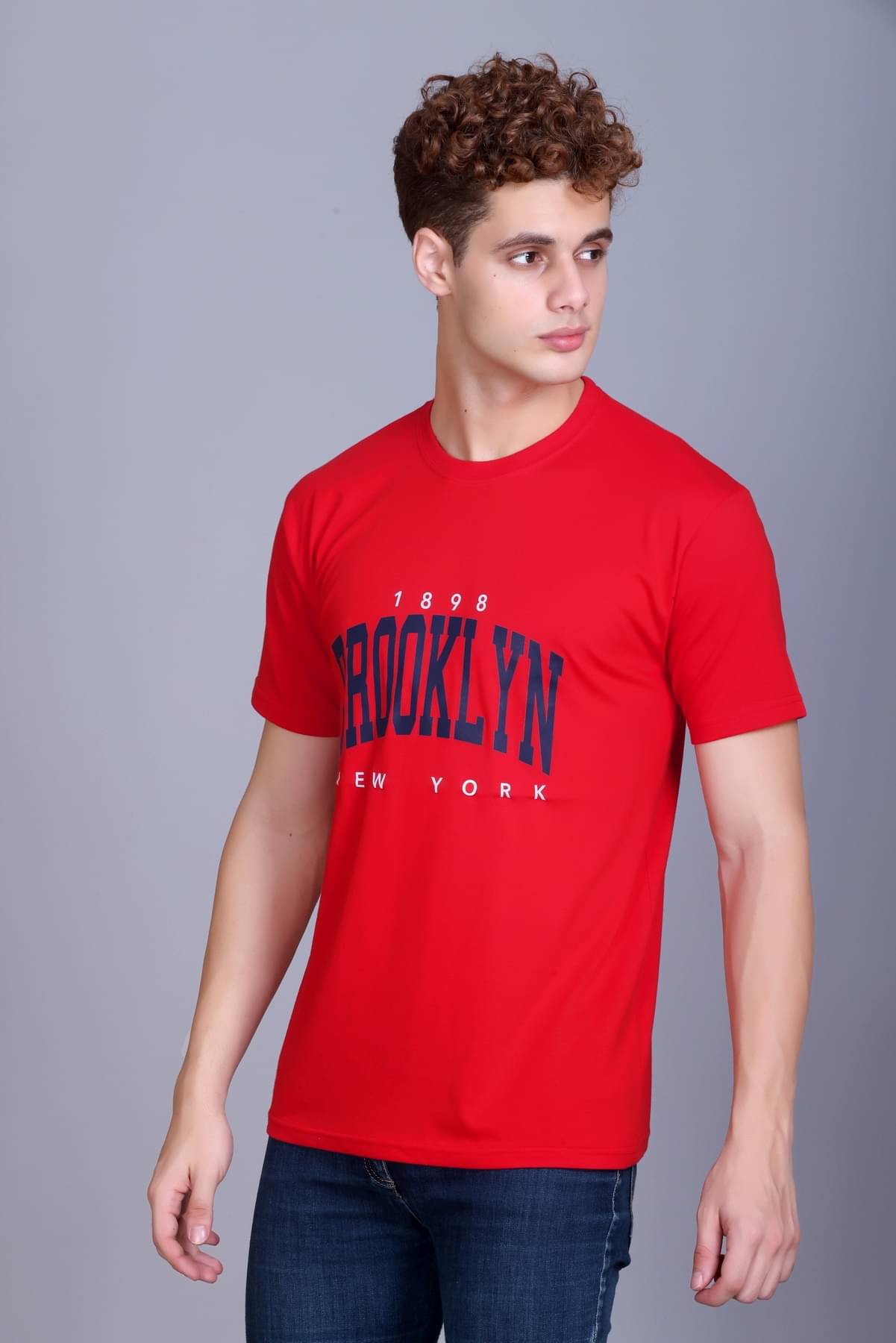     			ZEFFORA Men Cotton Blend Regular Fit Printed T-Shirt ( Red )