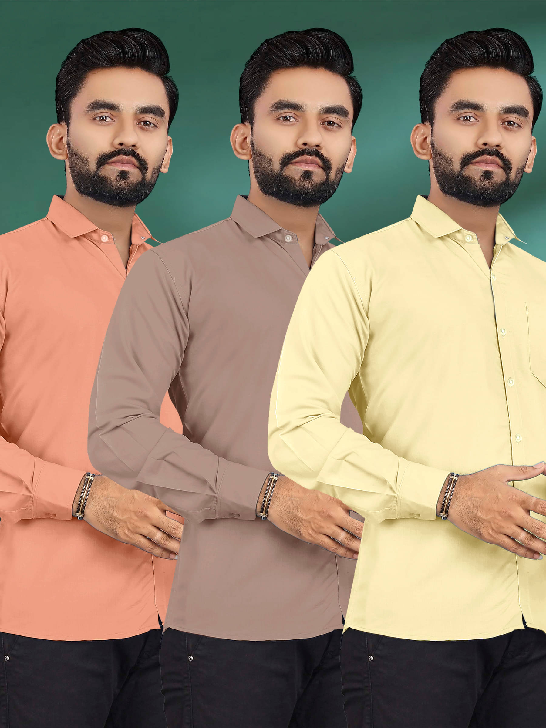     			ALY JH0N Cotton Regular Fit Full Sleeves Men's Formal Shirt - Multicolor 8 ( Pack of 3 )