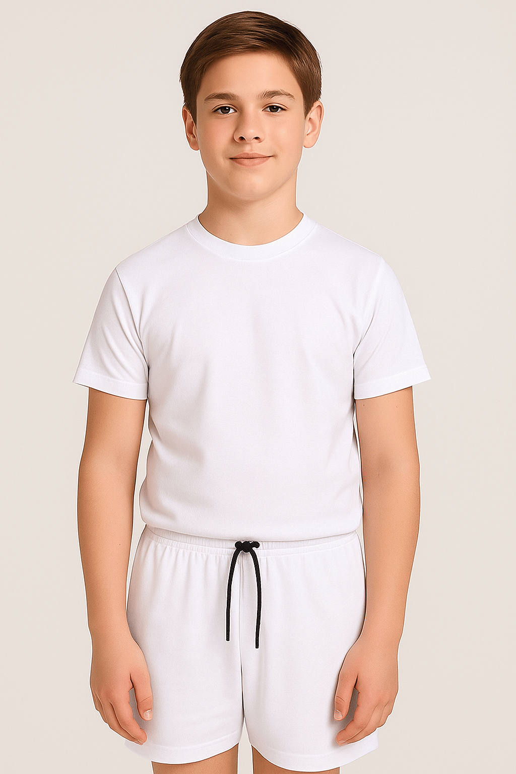     			ALY JH0N Pack of 1 Boys Cotton T-Shirt & Shorts Set ( White )