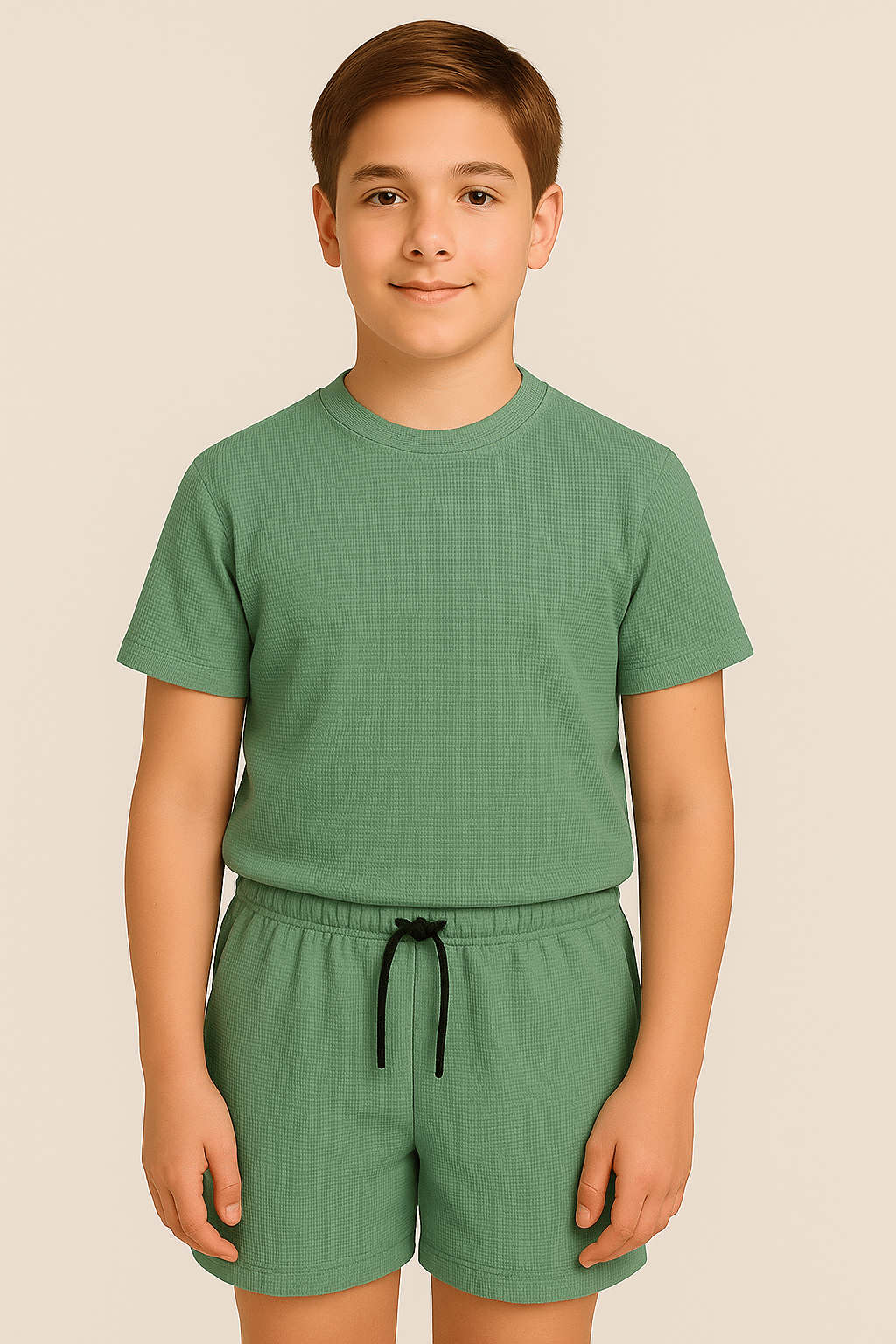     			ALY JH0N Pack of 1 Boys Cotton T-Shirt & Shorts Set ( Green )