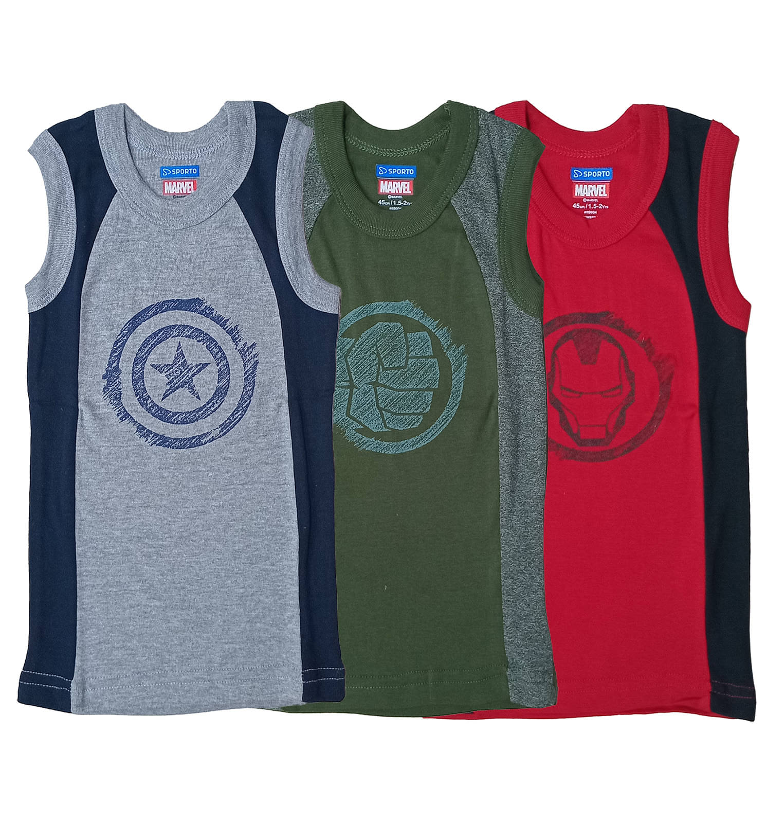     			Amul comfy Pack of 3 Boys Cotton Vest ( Multicolor 8 )