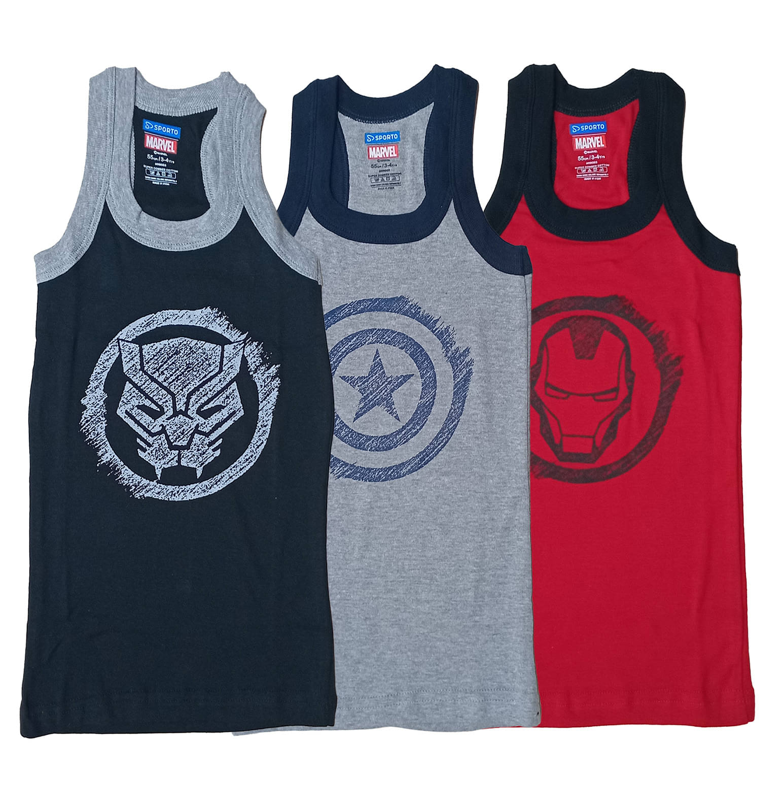 Amul comfy Pack of 3 Boys Cotton Vest ( Multicolor 2 ) Amul comfy Pack of 3 Boys Cotton Vest ( Multicolor 2 )