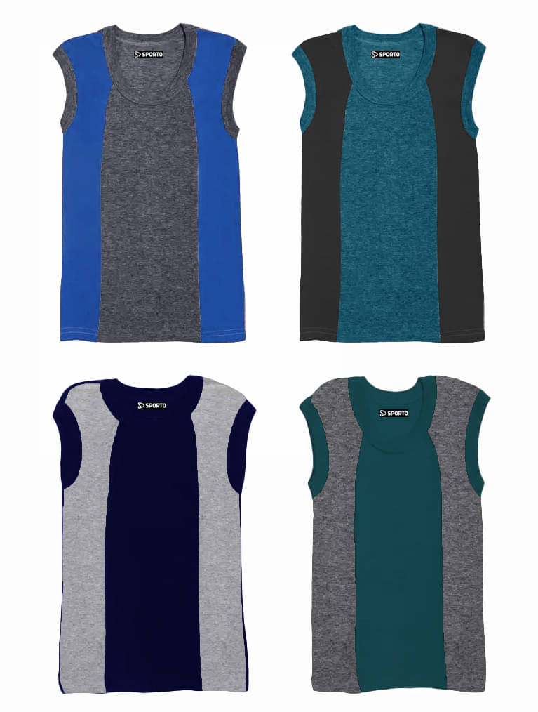 Amul comfy Pack of 4 Boys Cotton Vest ( Multicolor 5 ) Amul comfy Pack of 4 Boys Cotton Vest ( Multicolor 5 )