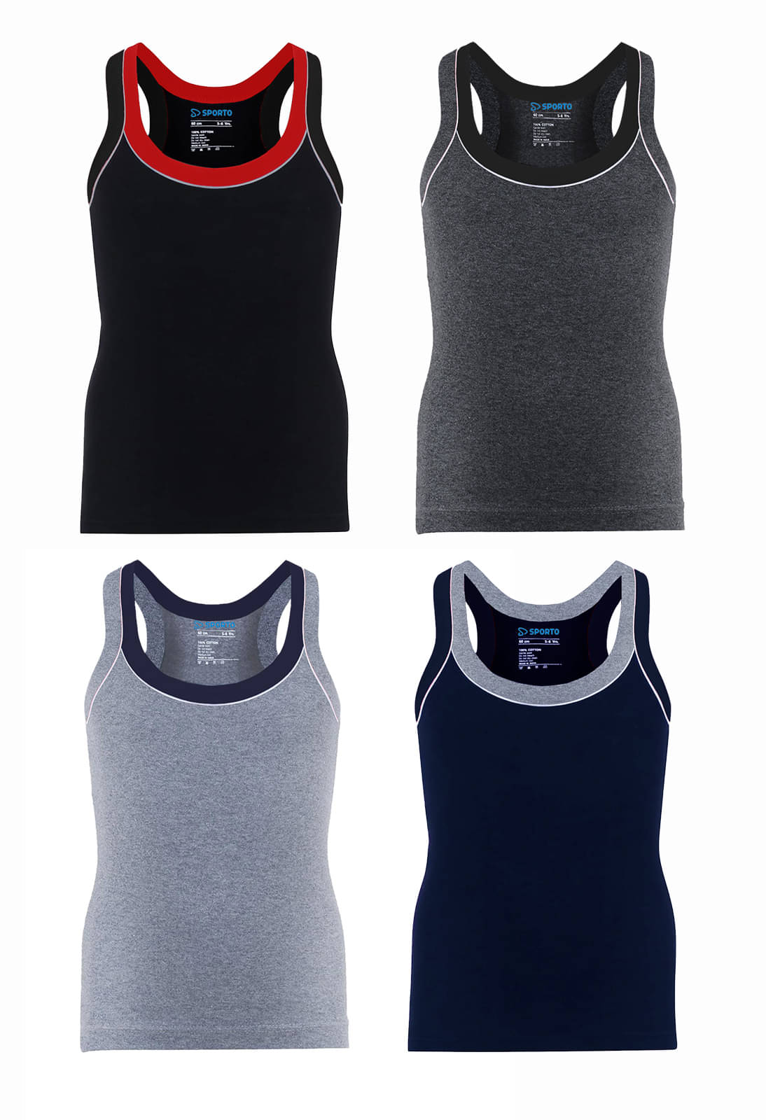     			Amul comfy Pack of 4 Baby Boys Cotton Vest ( Multicolor 1 )