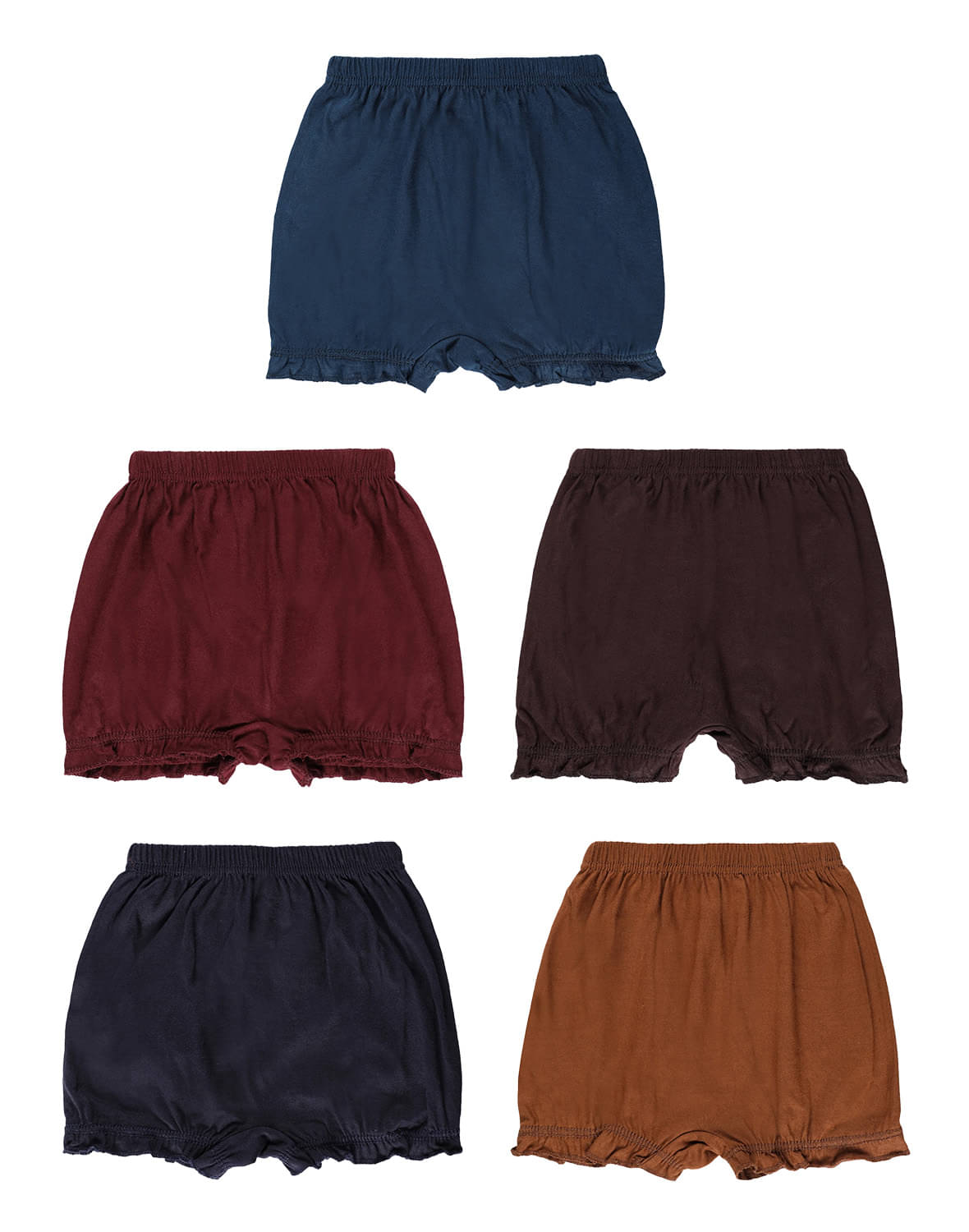     			Amul comfy Pack of 5 Cotton Bloomers For Girls ( Multicolor )