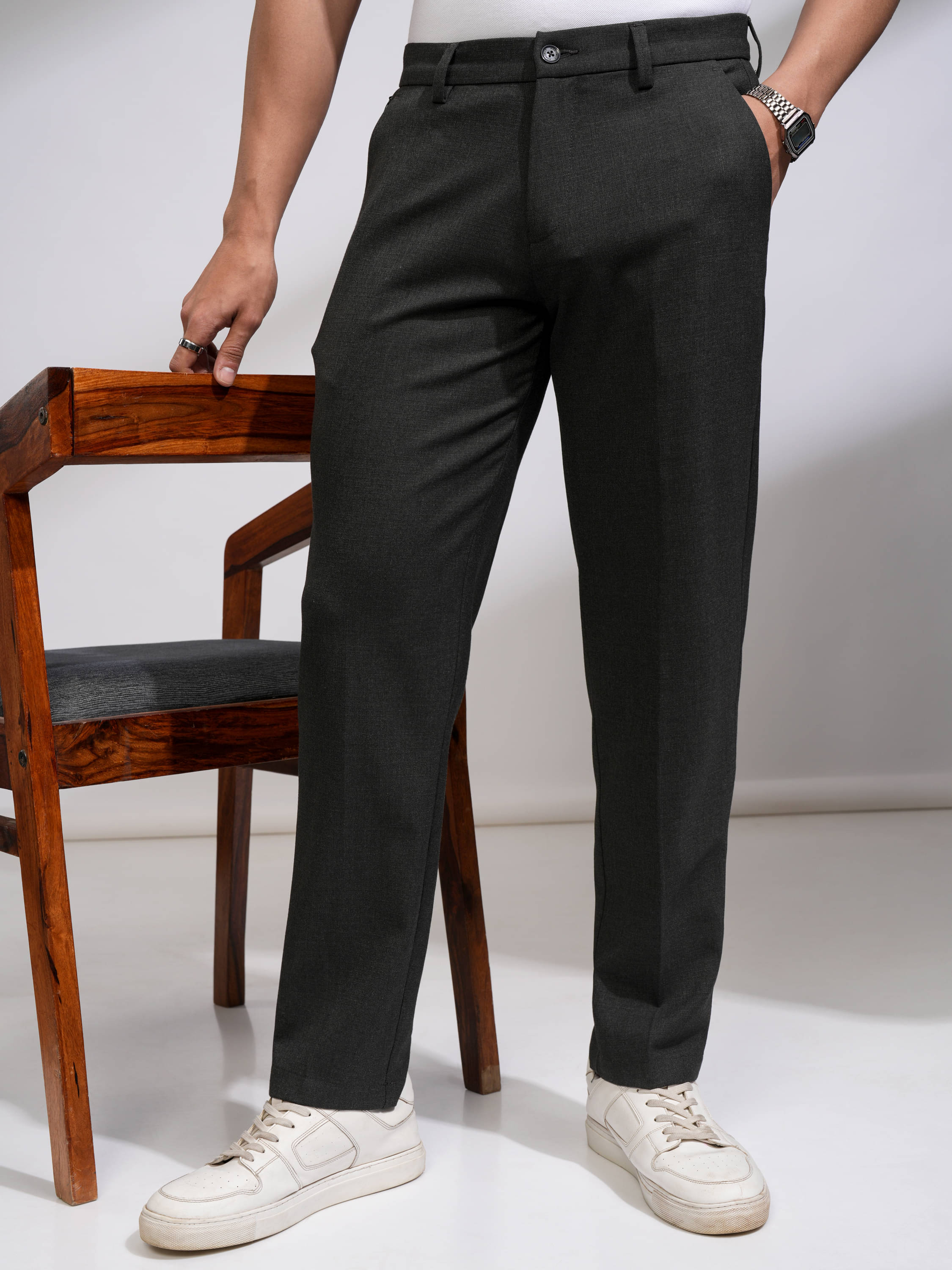     			Highlander Slim Men's Chinos - Charcoal ( Pack of 1 )