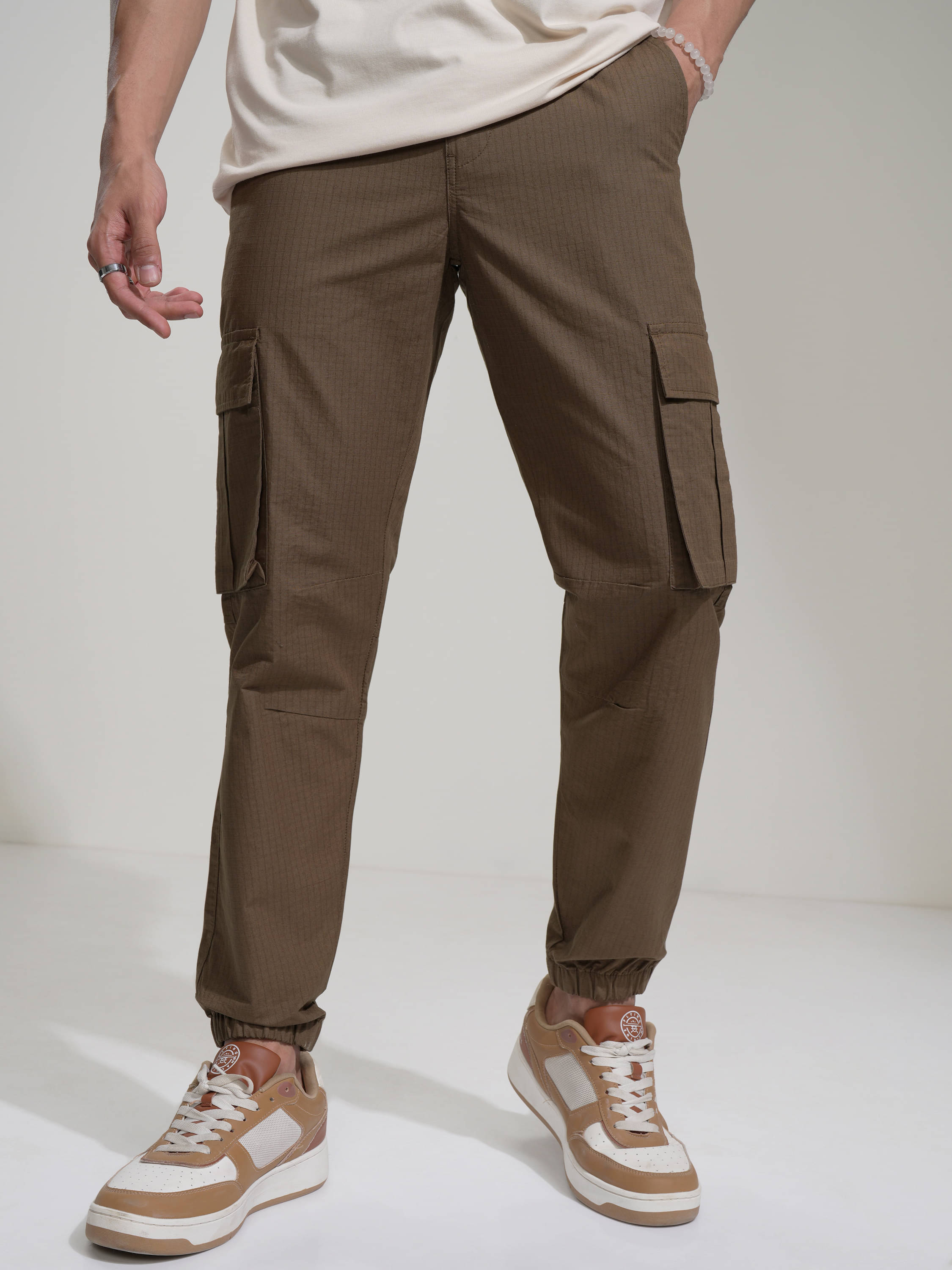     			Highlander Slim Men's Joggers - Brown ( Pack of 1 )