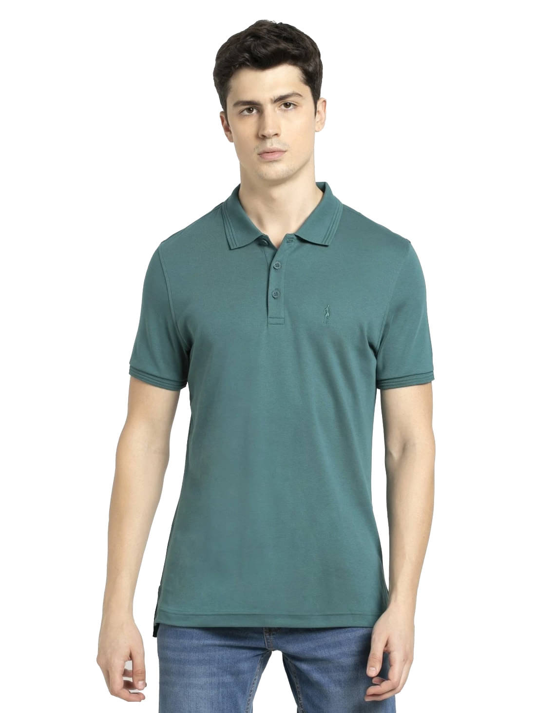     			Jockey Men Cotton Regular Fit Solid Polo T Shirt ( Green )