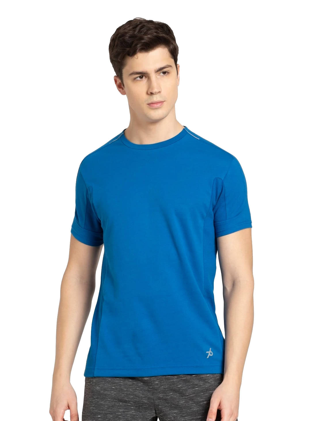     			Jockey Men Polyester Regular Fit Solid T-Shirt ( Blue )
