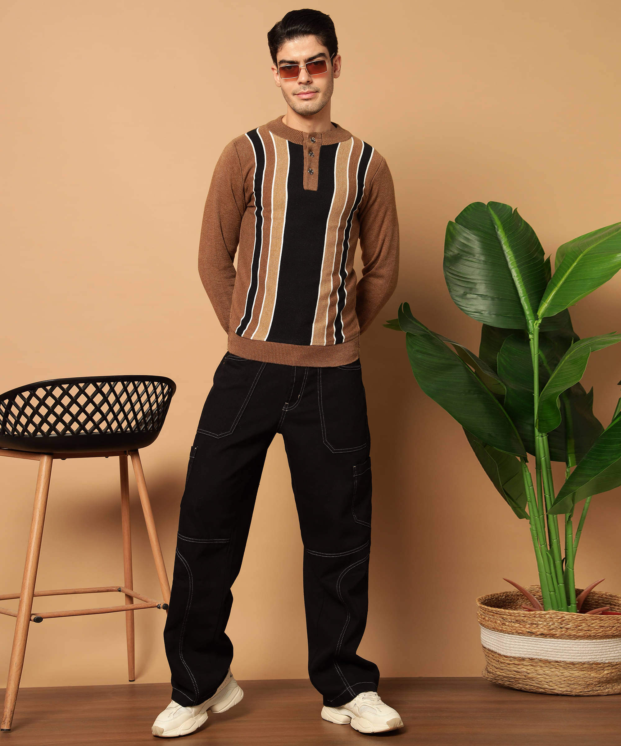    			Kilvested Woollen Blend Round Neck Men's Full Sleeves Pullover Sweater - Brown ( Pack of 1 )