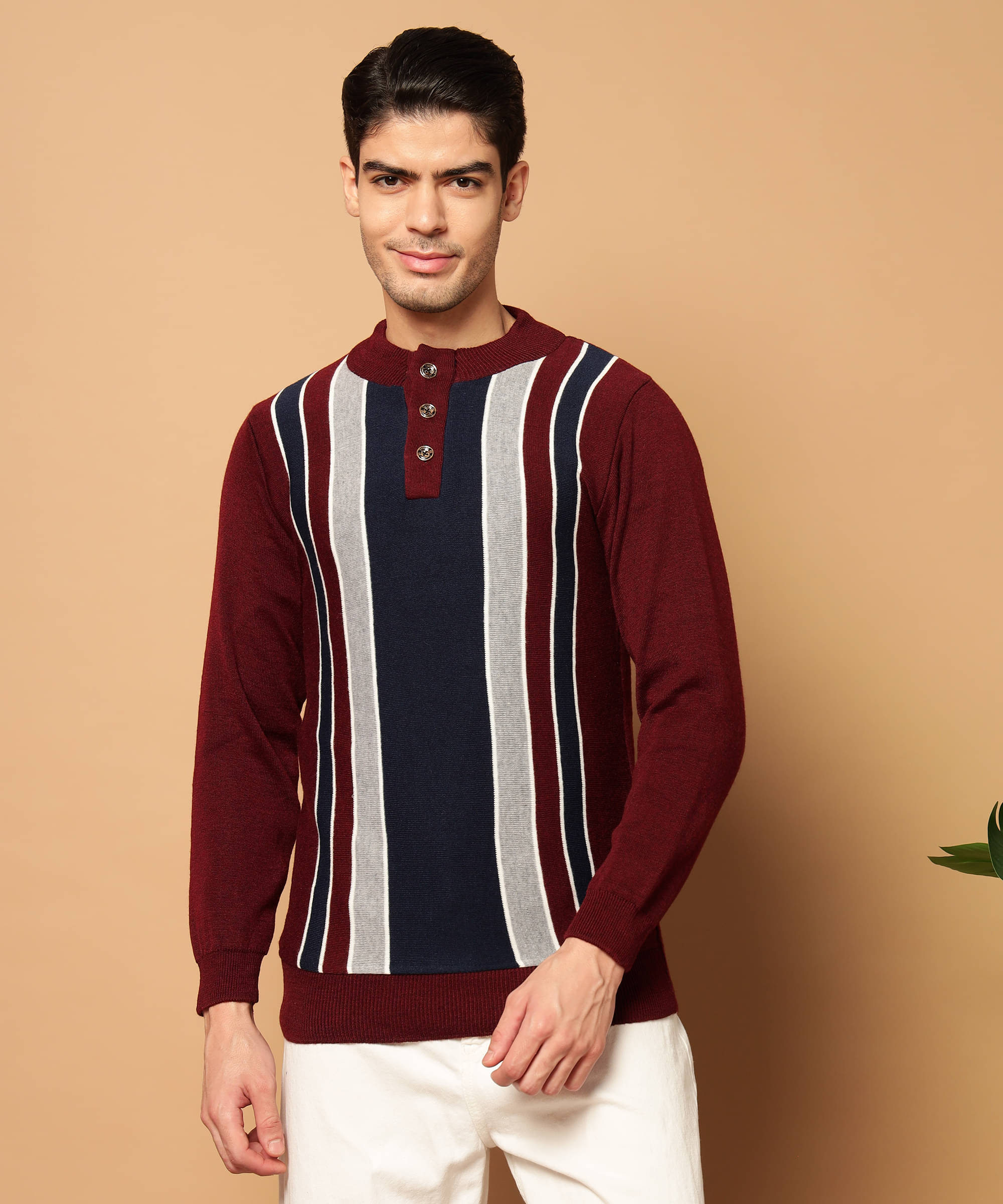     			Kilvested Woollen Blend Round Neck Men's Full Sleeves Pullover Sweater - Maroon ( Pack of 1 )