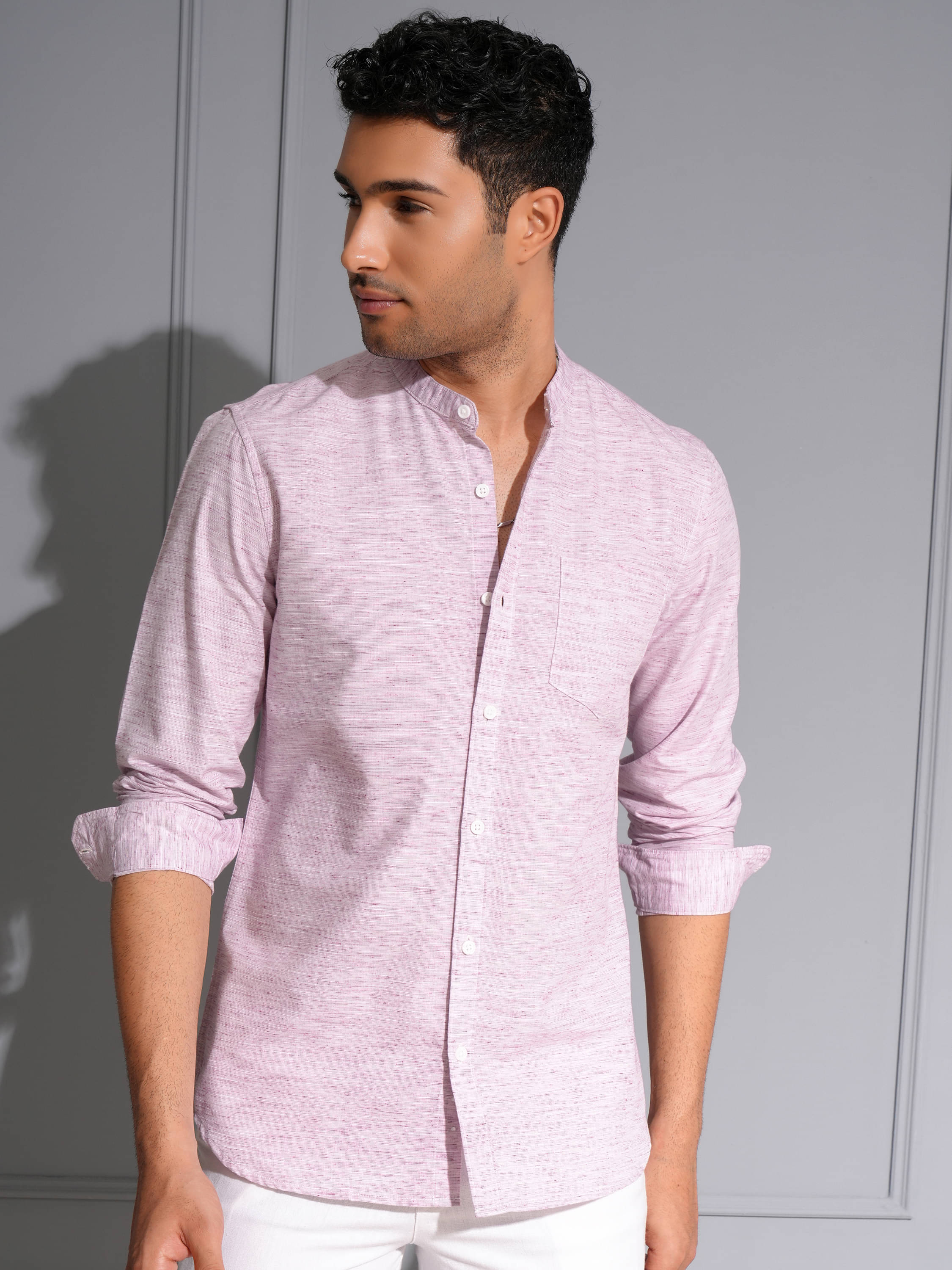     			Locomotive Cotton Blend Regular Fit Solids Full Sleeves Men's Casual Shirt - Purple ( Pack of 1 )