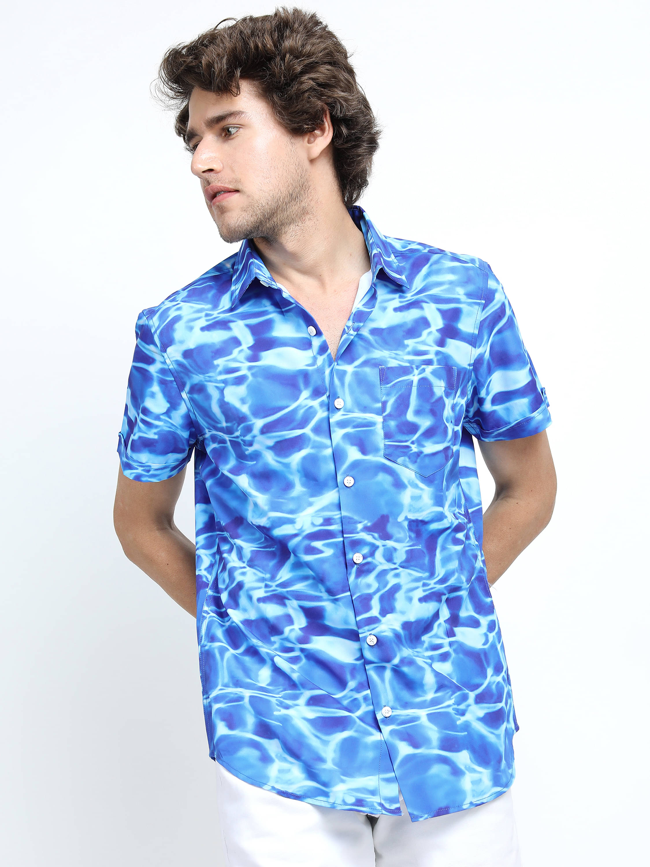 Locomotive Polyester Slim Fit Printed Half Sleeves Men's Casual Shirt - Blue ( Pack of 1 ) Locomotive Polyester Slim Fit Printed Half Sleeves Men's Casual Shirt - Blue ( Pack of 1 )
