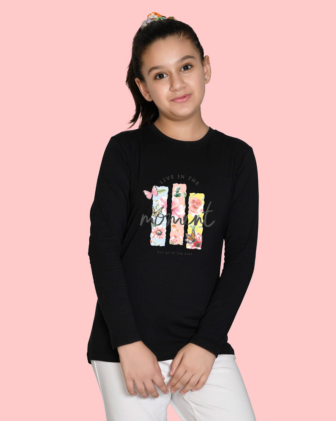     			Nusyl Pack of 1 Girls Cotton Blend T-Shirt ( Black )