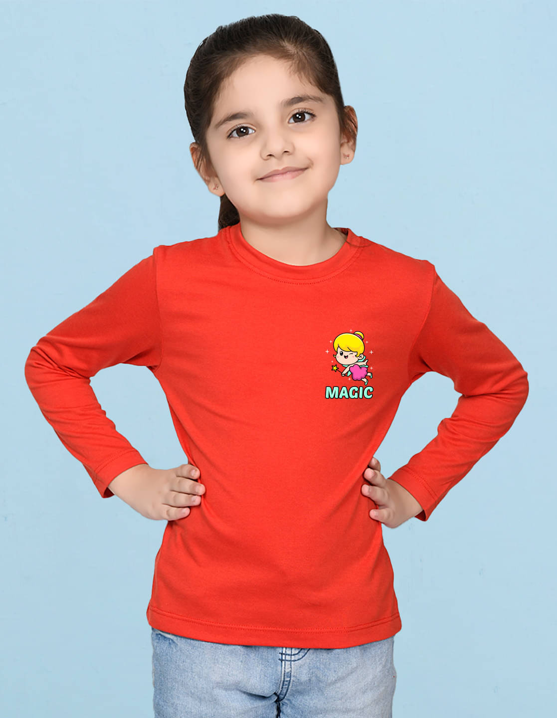     			Nusyl Pack of 1 Girls Cotton Blend T-Shirt ( Red )
