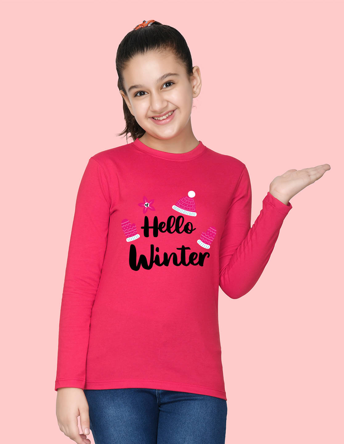     			Nusyl Pack of 1 Girls Cotton Blend T-Shirt ( Pink )