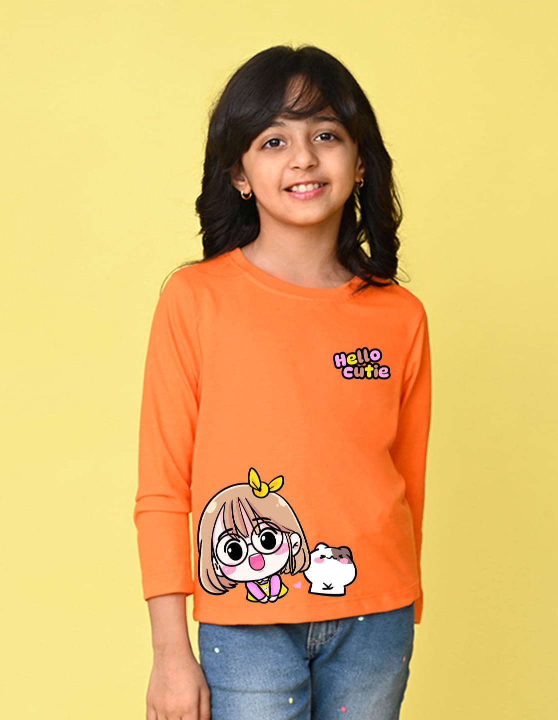     			Nusyl Pack of 1 Girls Cotton Blend T-Shirt ( Orange )