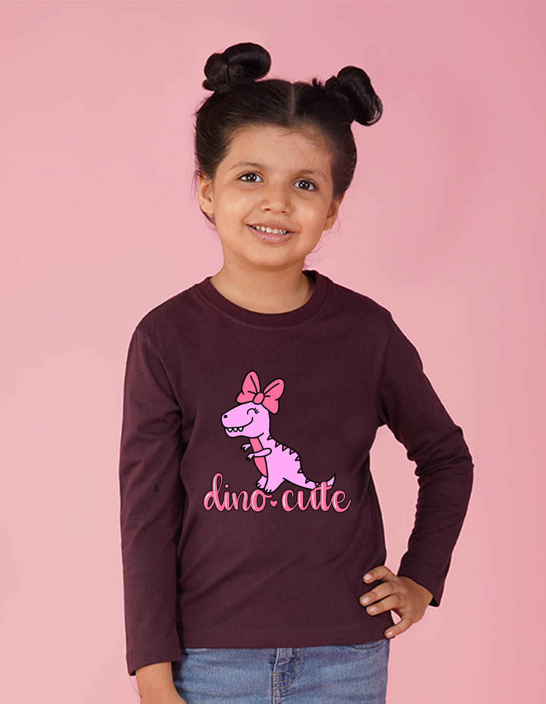     			Nusyl Pack of 1 Girls Cotton Blend T-Shirt ( Maroon )