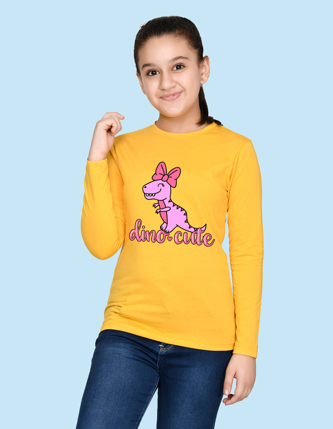     			Nusyl Pack of 1 Girls Cotton Blend T-Shirt ( Yellow )