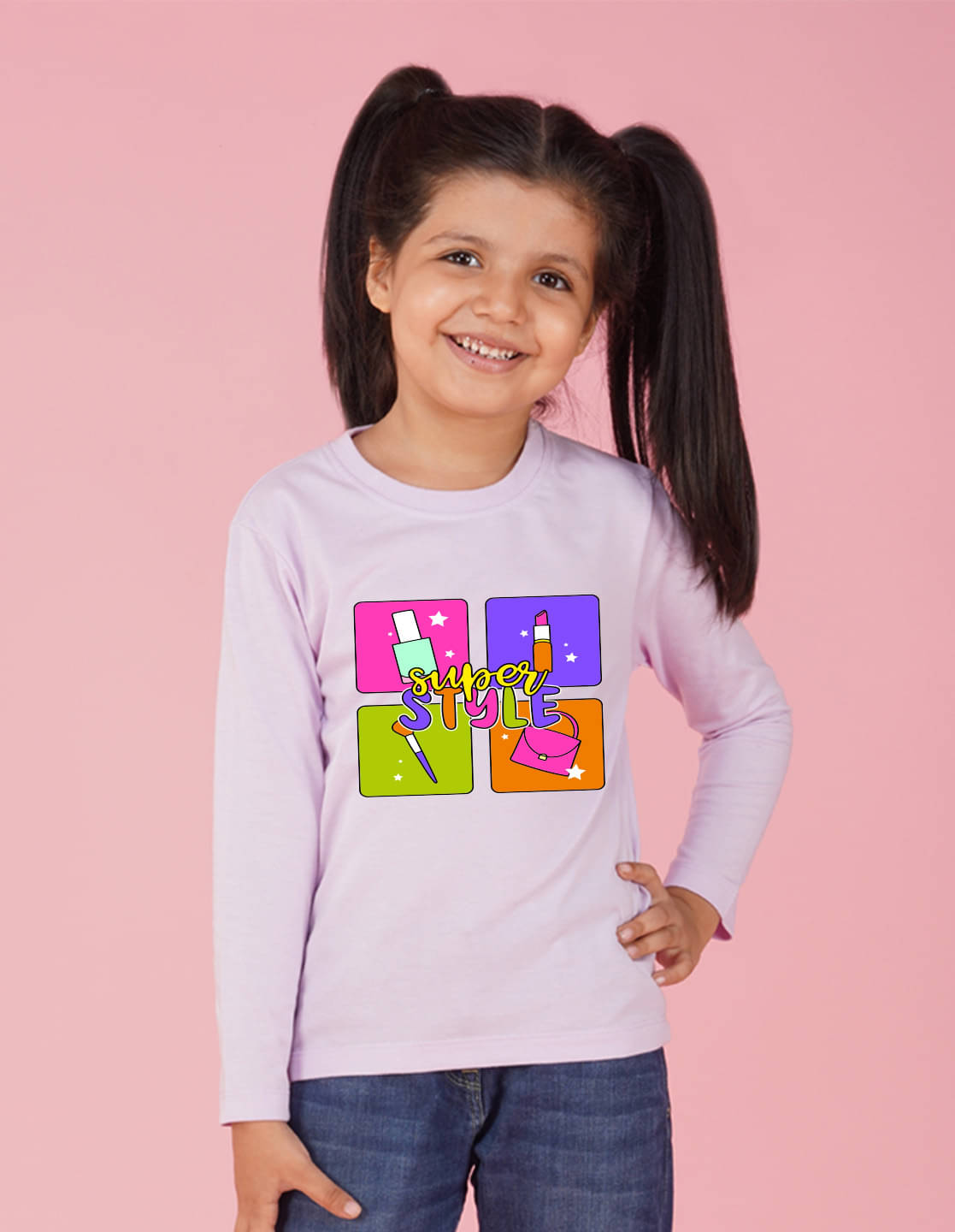     			Nusyl Pack of 1 Girls Cotton Blend T-Shirt ( Purple )
