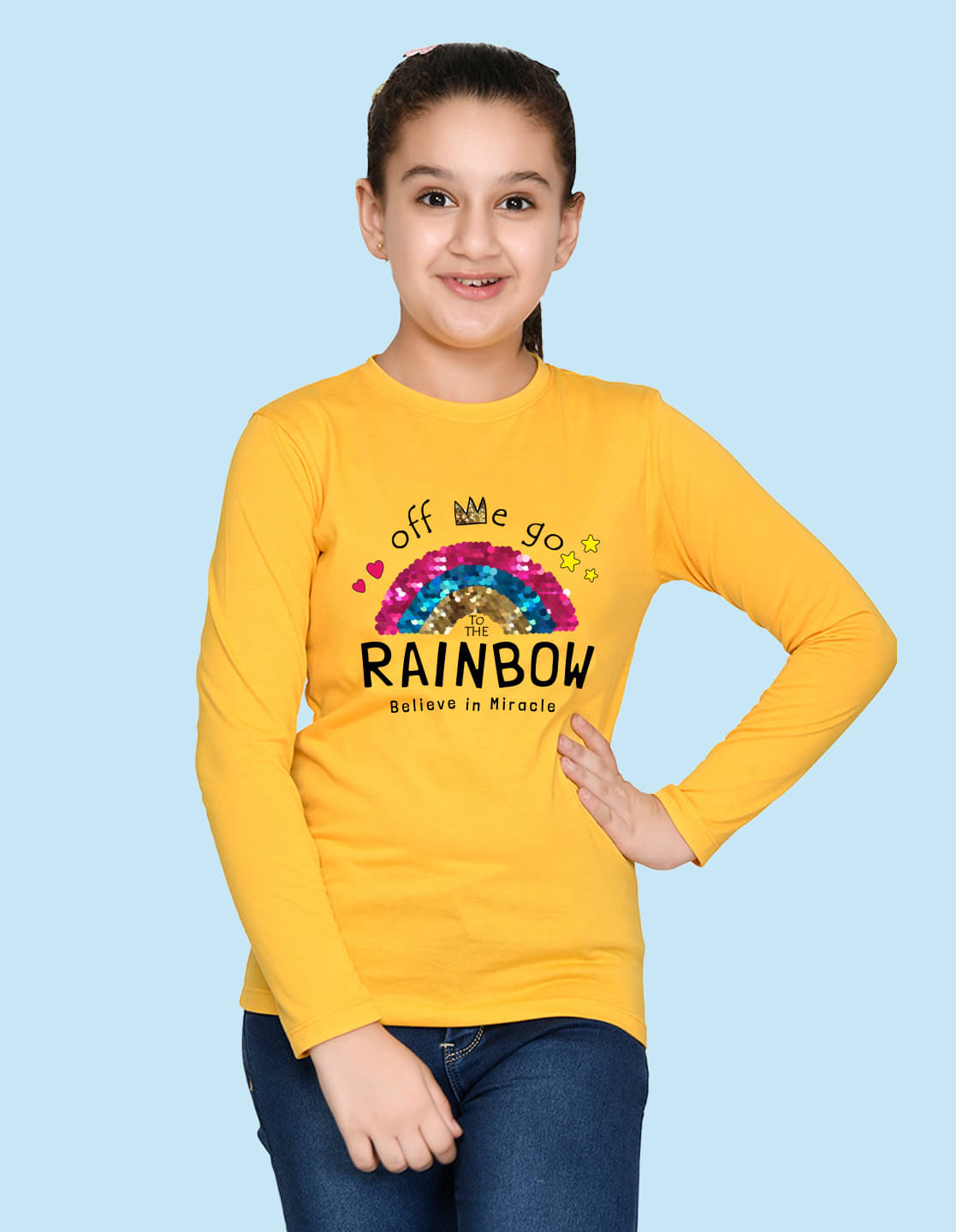     			Nusyl Pack of 1 Girls Cotton Blend T-Shirt ( Yellow )