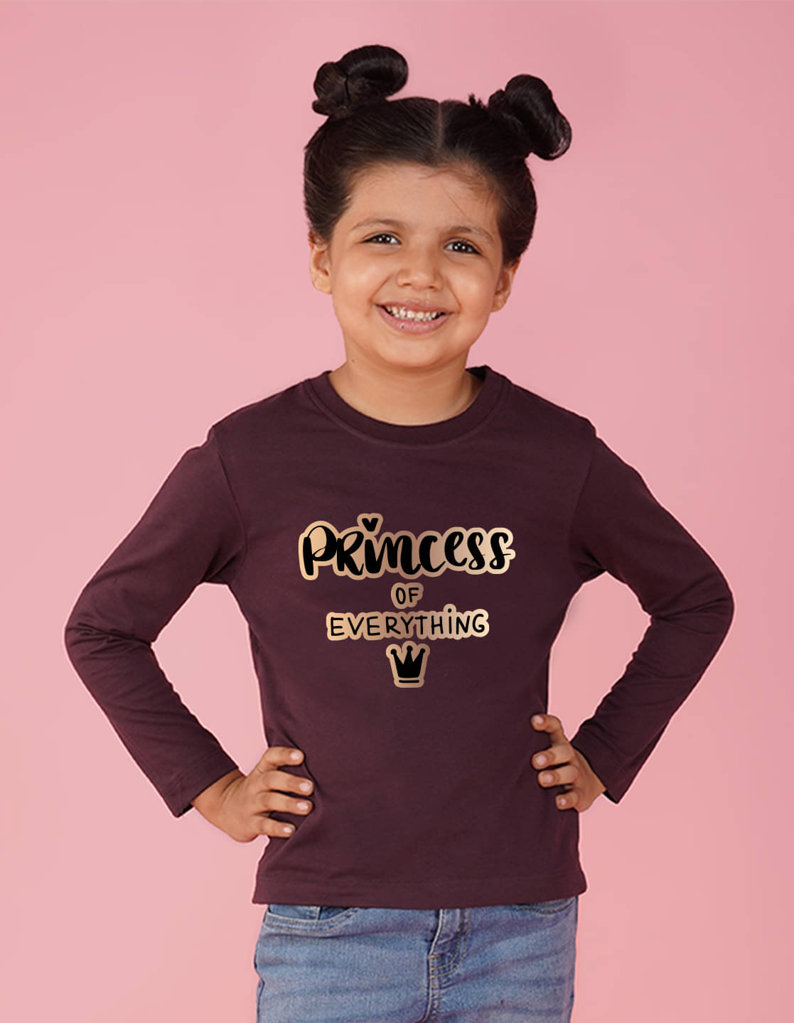     			Nusyl Pack of 1 Girls Cotton Blend T-Shirt ( Maroon )