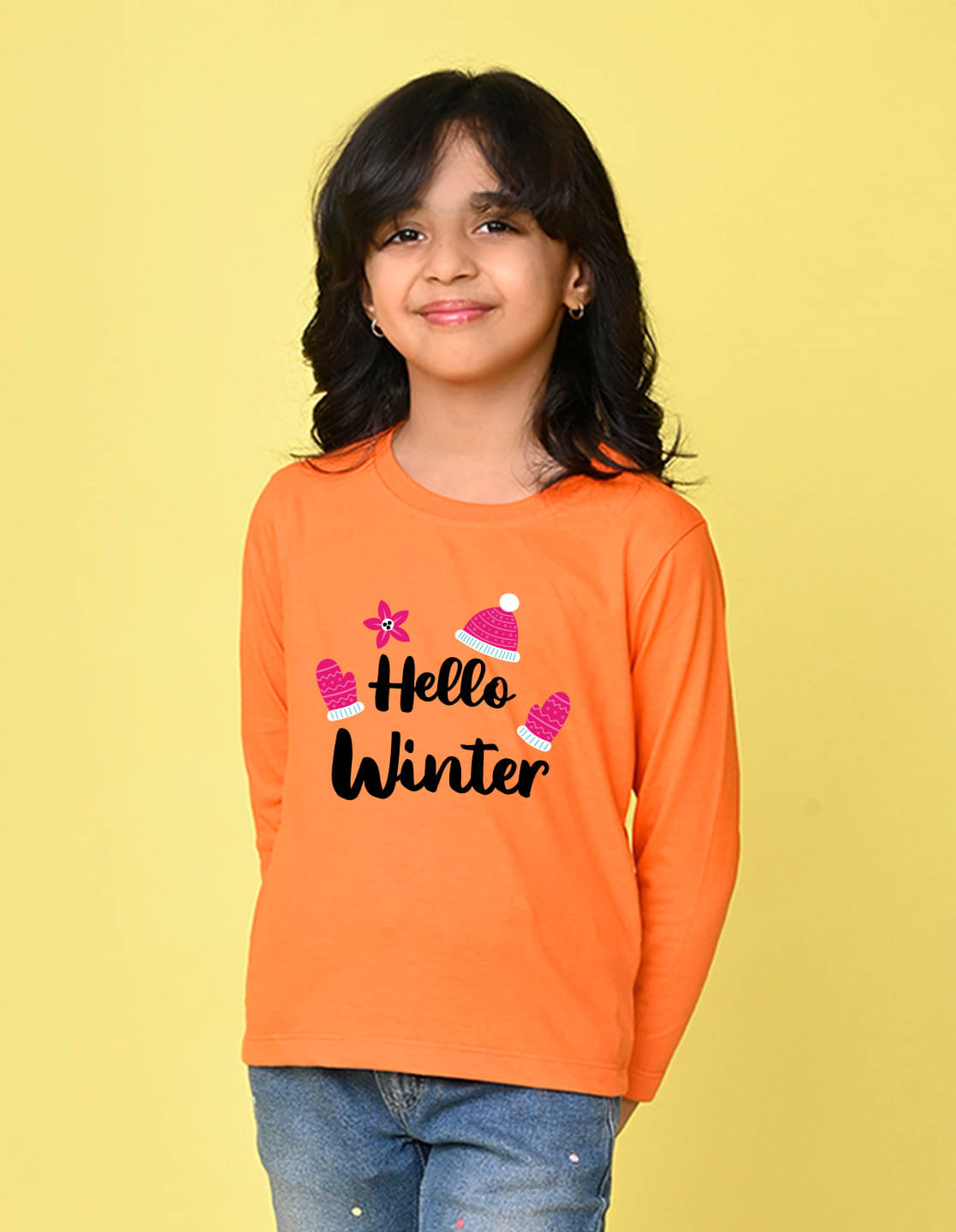     			Nusyl Pack of 1 Girls Cotton Blend T-Shirt ( Orange )