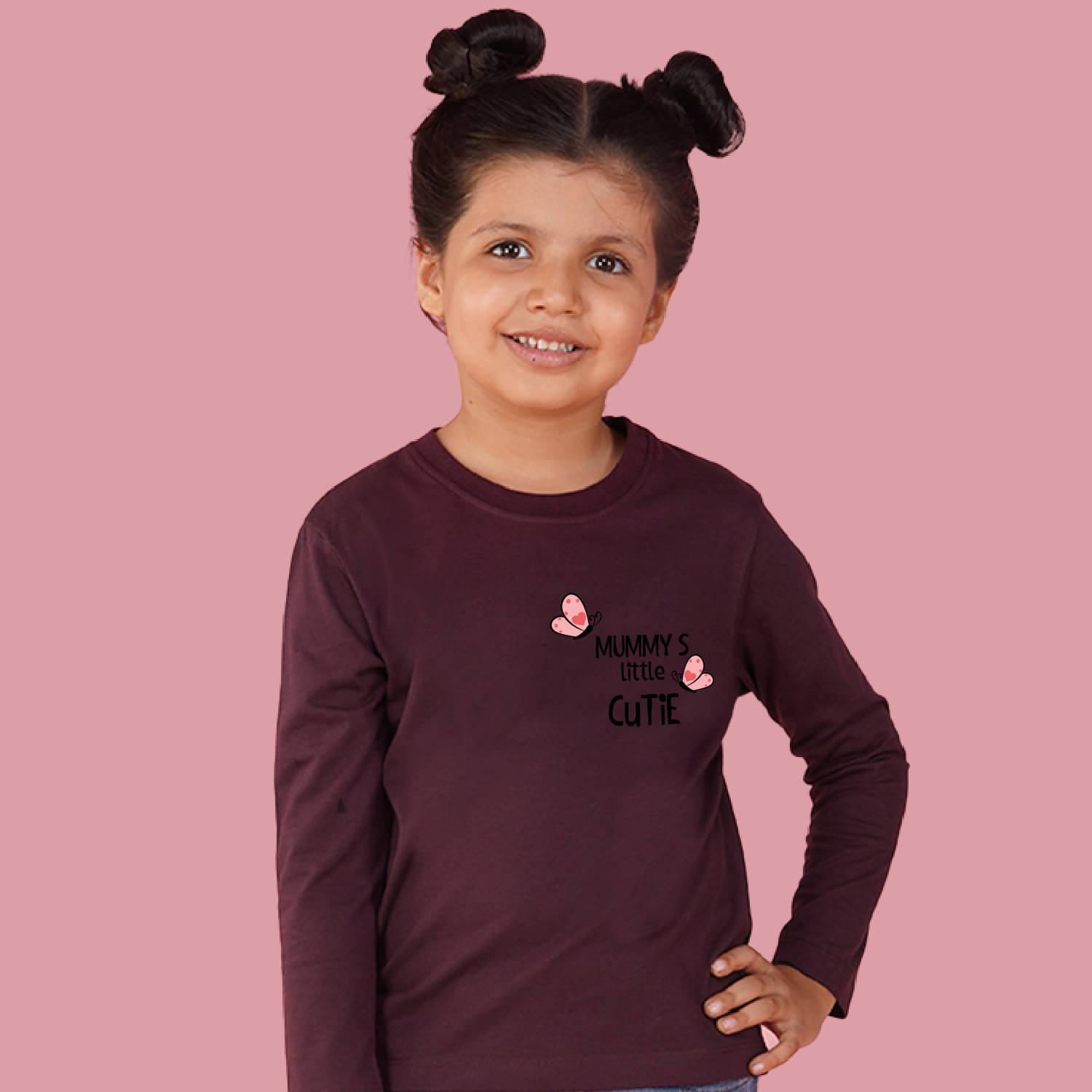     			Nusyl Pack of 1 Girls Cotton Blend T-Shirt ( Maroon )