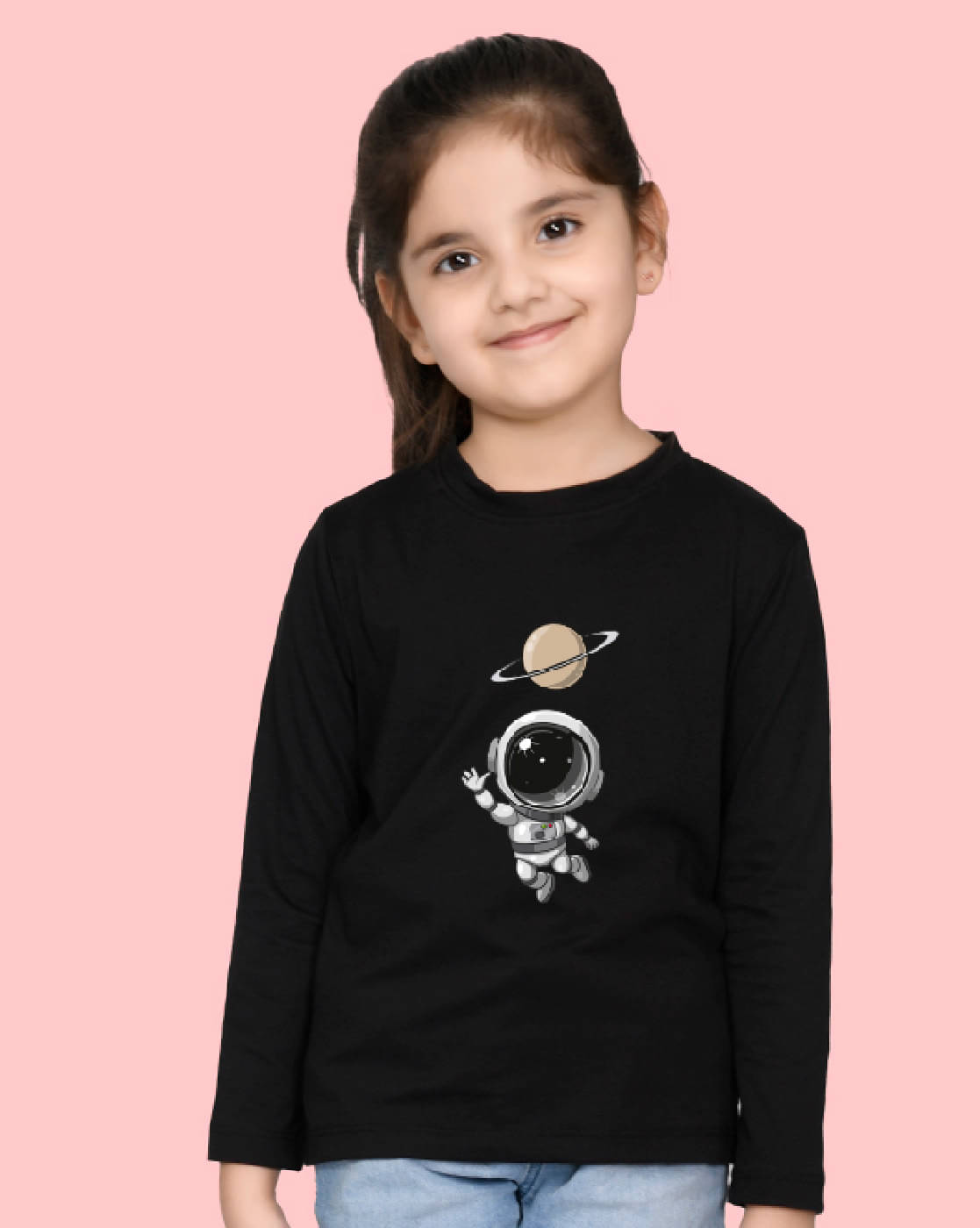     			Nusyl Pack of 1 Girls Cotton Blend T-Shirt ( Black )