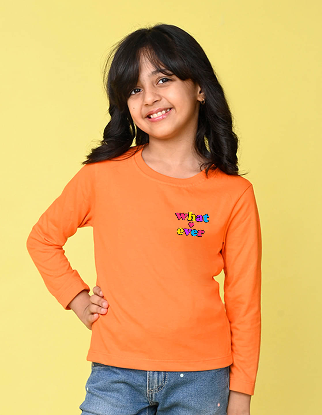     			Nusyl Pack of 1 Girls Cotton Blend T-Shirt ( Orange )