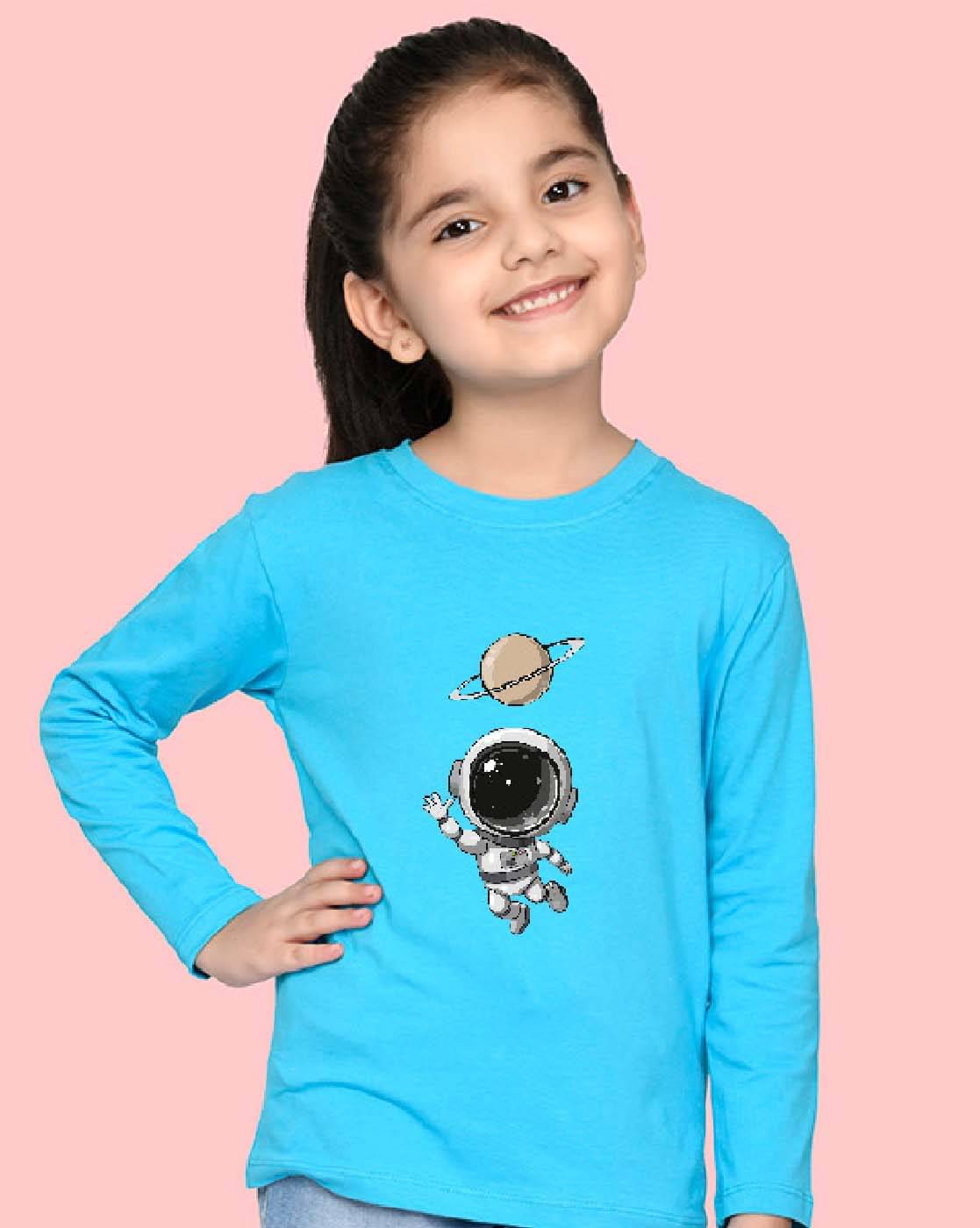     			Nusyl Pack of 1 Girls Cotton Blend T-Shirt ( Light Blue )