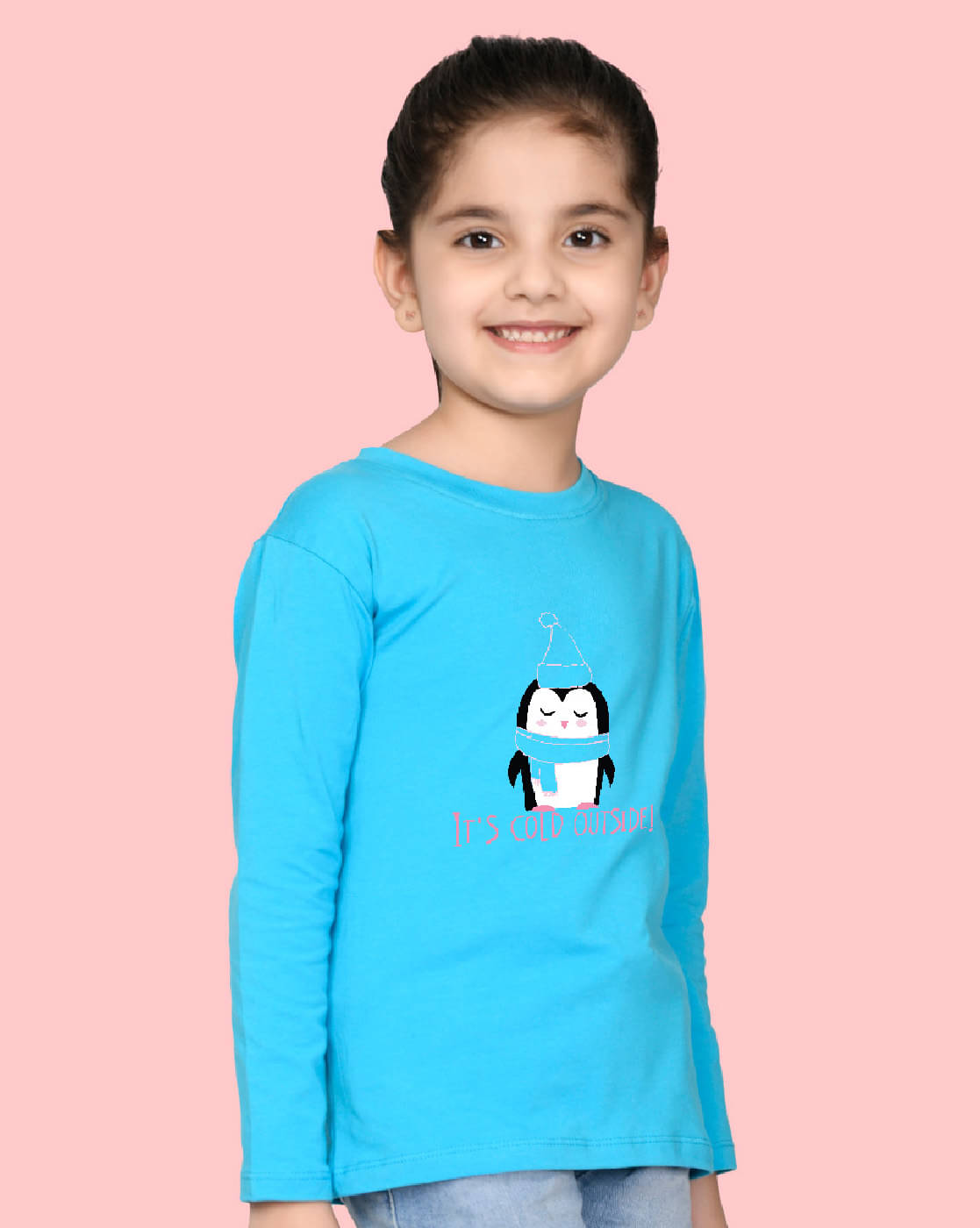     			Nusyl Pack of 1 Girls Cotton Blend T-Shirt ( Light Blue )