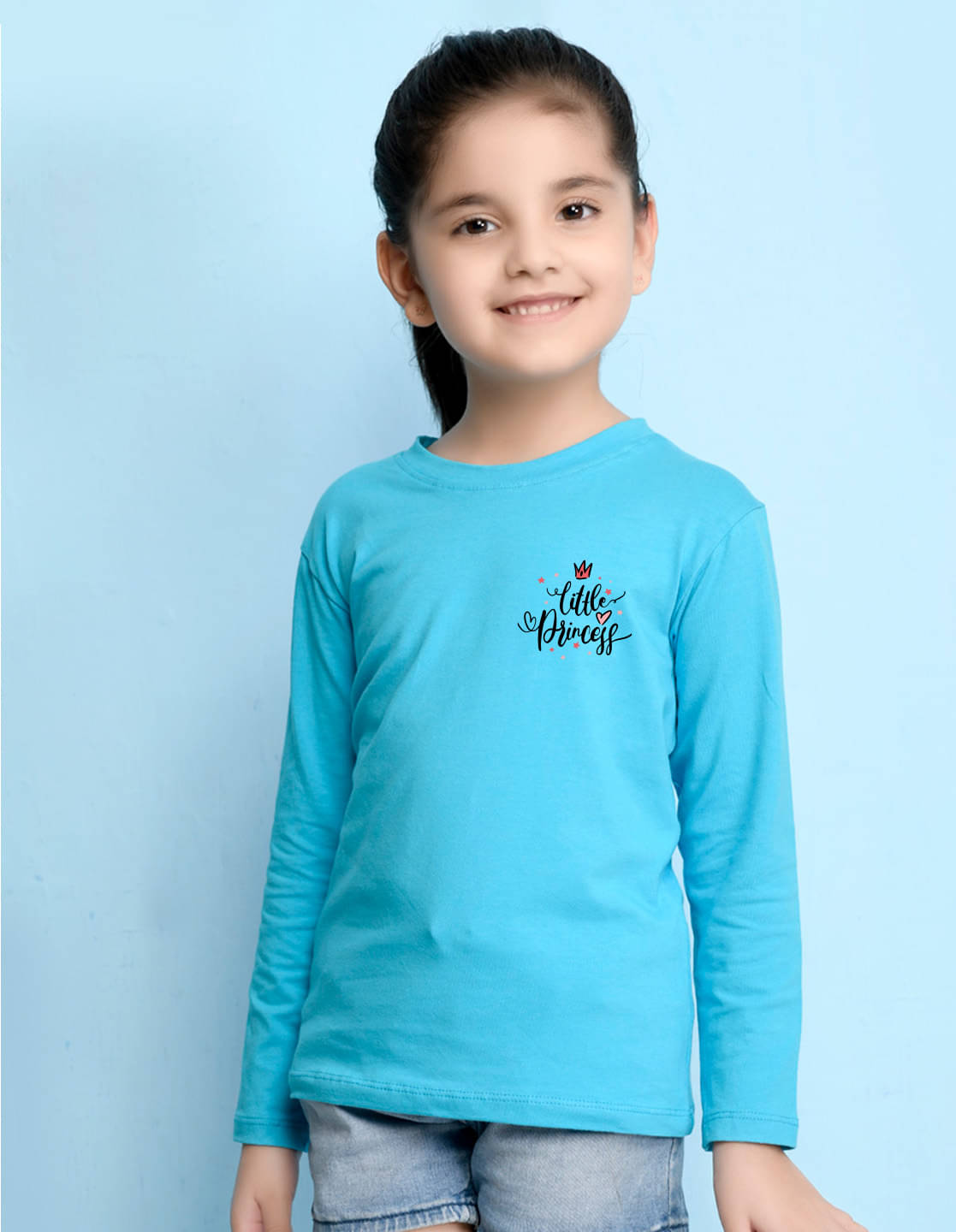     			Nusyl Pack of 1 Girls Cotton Blend T-Shirt ( Blue )