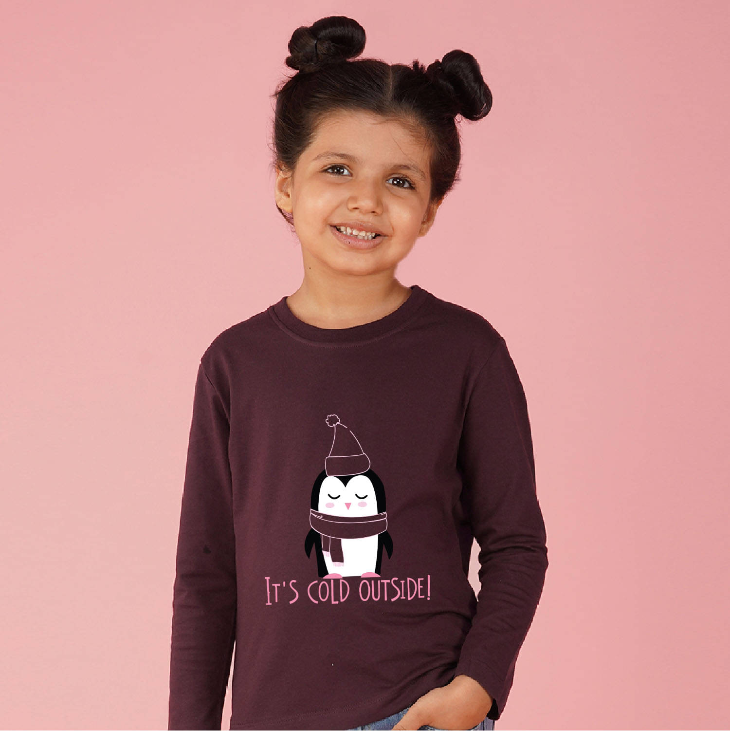     			Nusyl Pack of 1 Girls Cotton Blend T-Shirt ( Maroon )