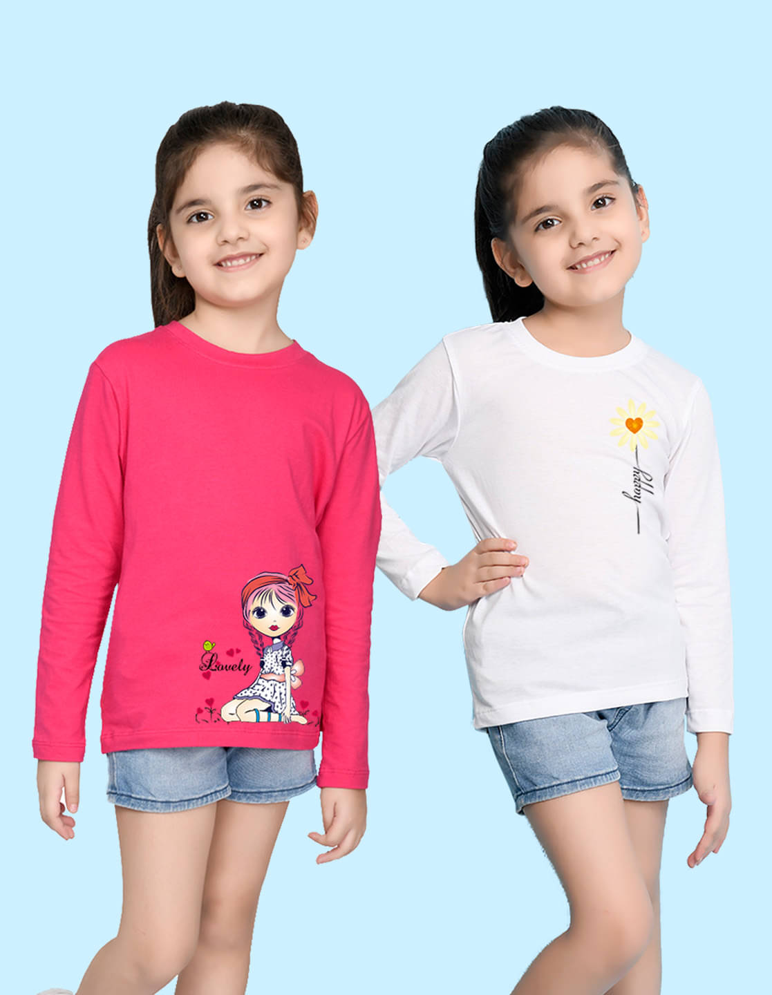    			Nusyl Pack of 2 Girls Cotton Blend T-Shirt ( Multi )