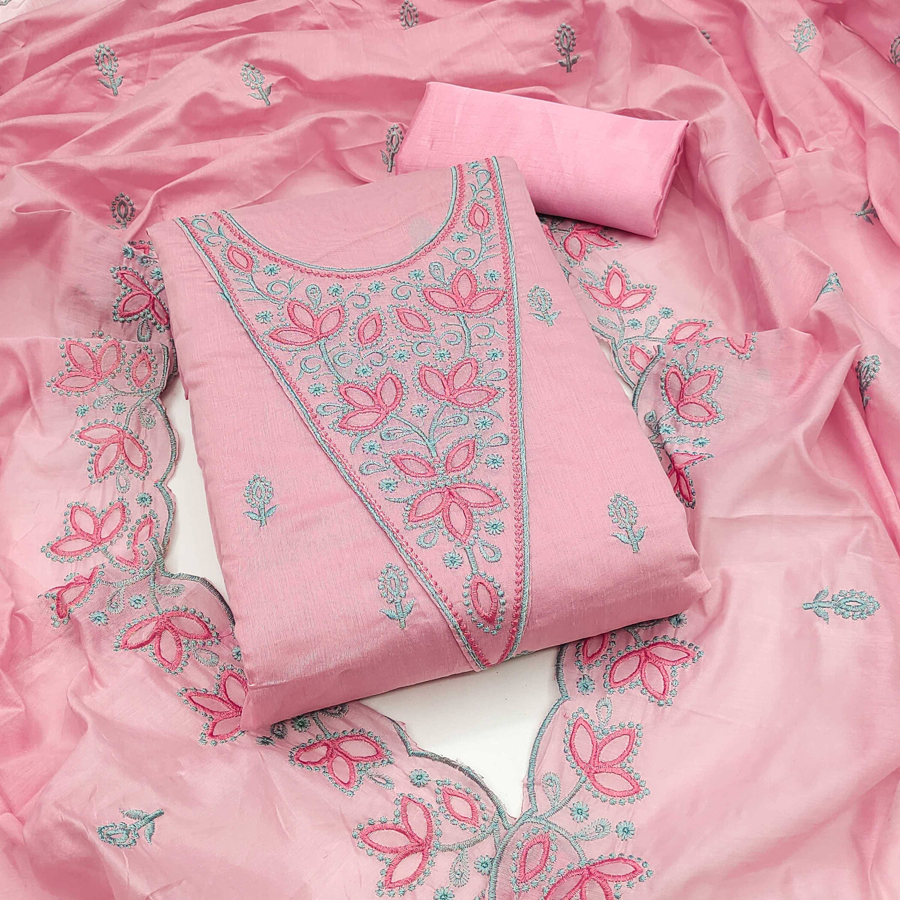     			PANZORA Women Georgette Unstitched Dress Material ( Pink )