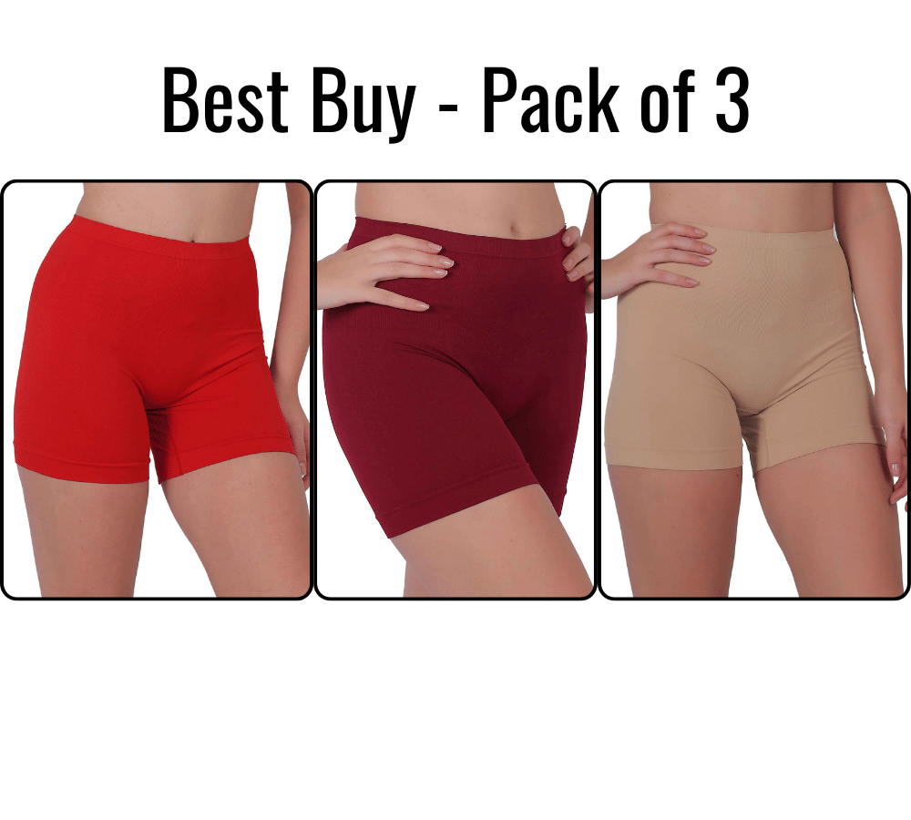     			Pia Trends Women Cotton Blend Tummy & Thigh Shaper ( Red,Maroon,Beige )