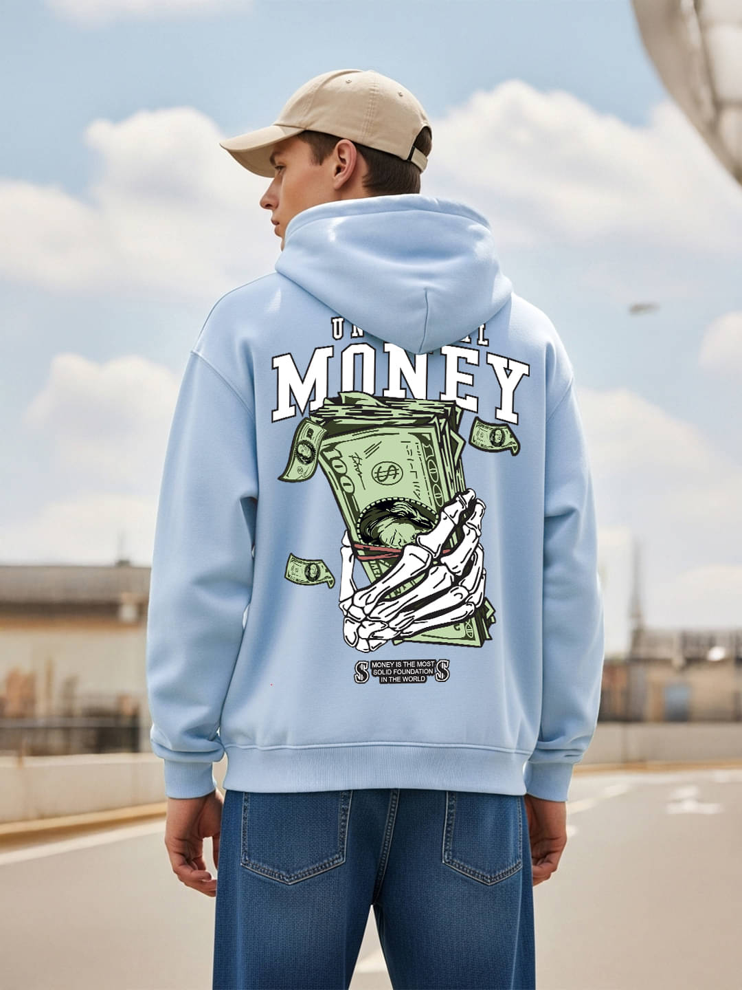     			SCOTT FINCHER Fleece Hooded Men's Sweatshirt - Light Blue ( Pack of 1 )