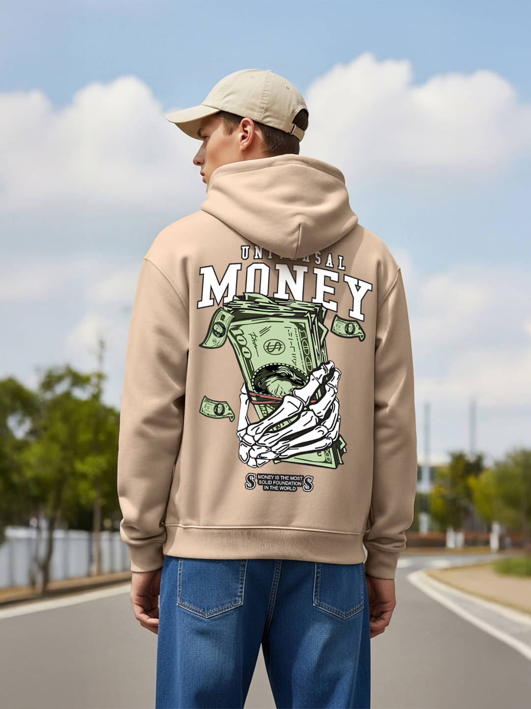     			SCOTT FINCHER Fleece Hooded Men's Sweatshirt - Cream ( Pack of 1 )