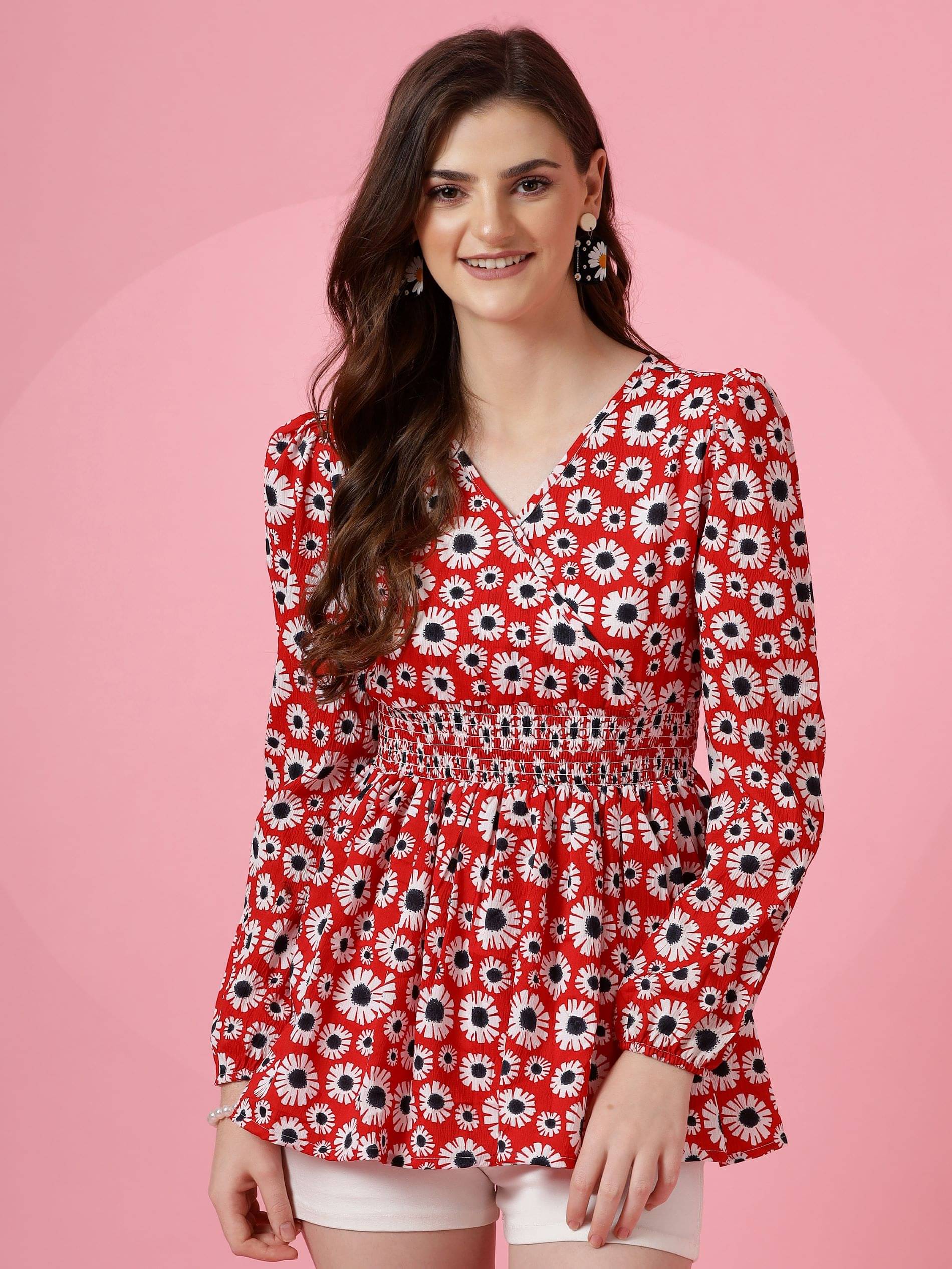     			Sheetal associates Women's Crepe Regular Top ( Red )