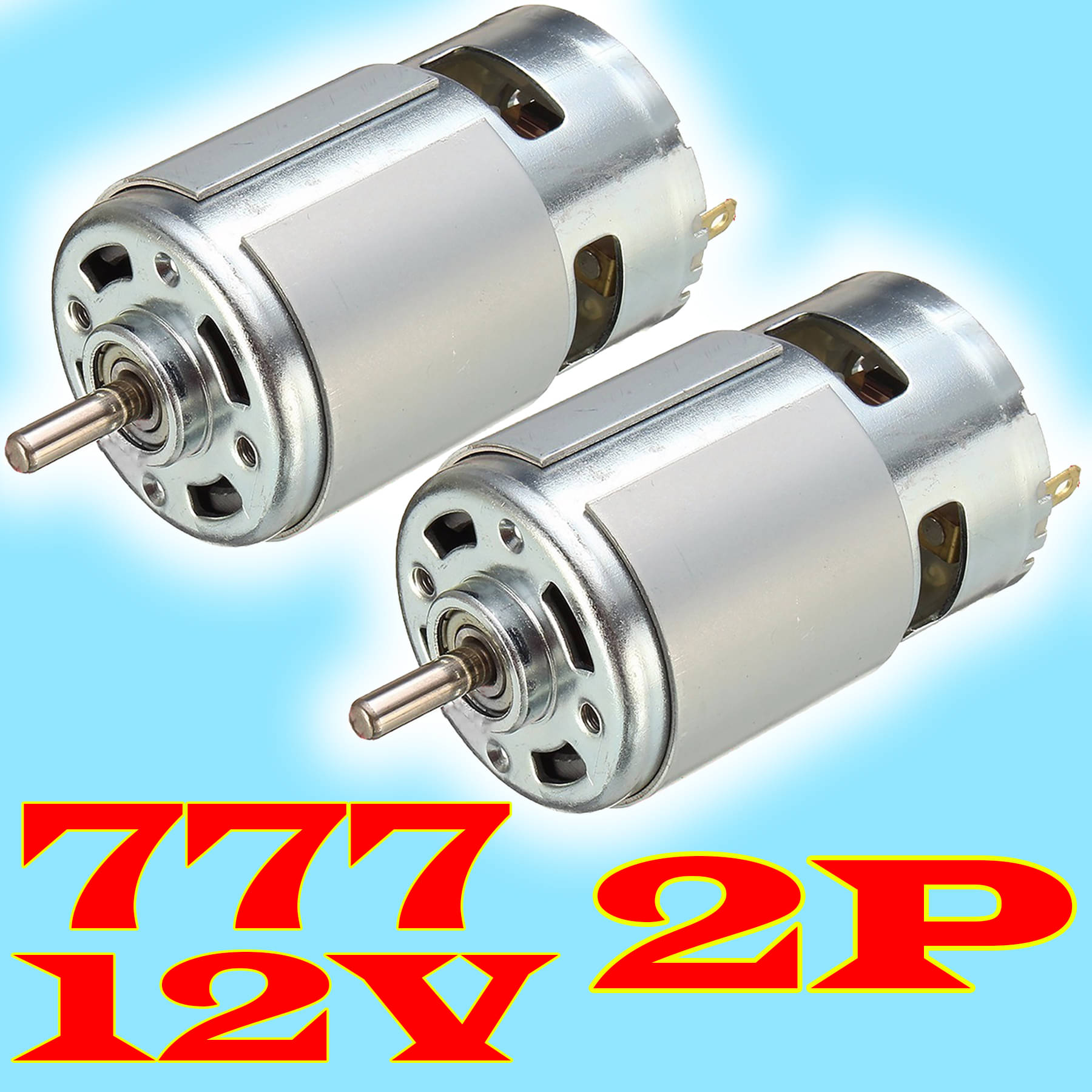 2 Pieces 12V RS-777 High RPM Torque Brushed DC Big Strong Motor 2 Pieces 12V RS-777 High RPM Torque Brushed DC Big Strong Motor