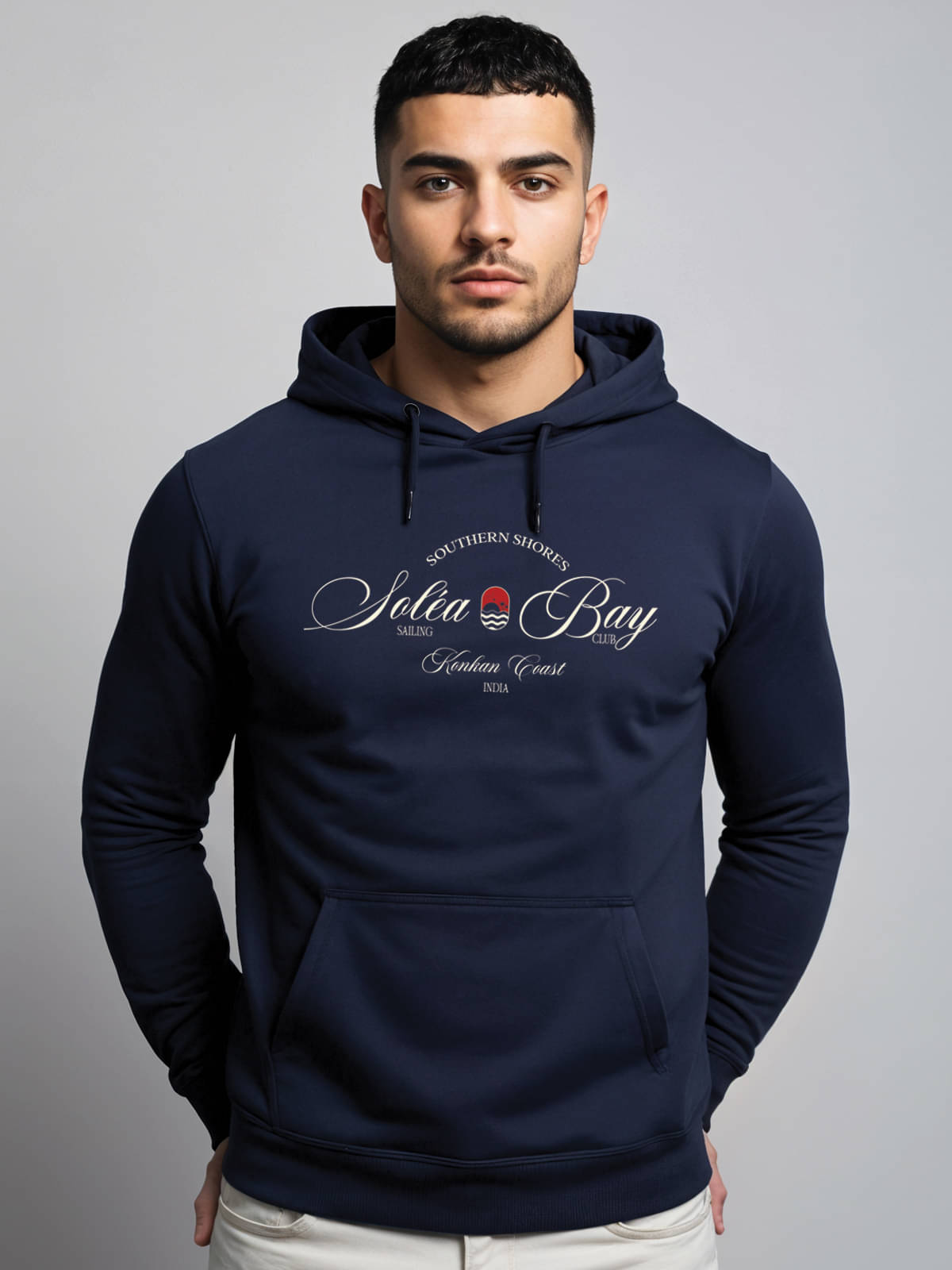     			Adro Fleece Hooded Men's Sweatshirt - Navy Blue ( Pack of 1 )