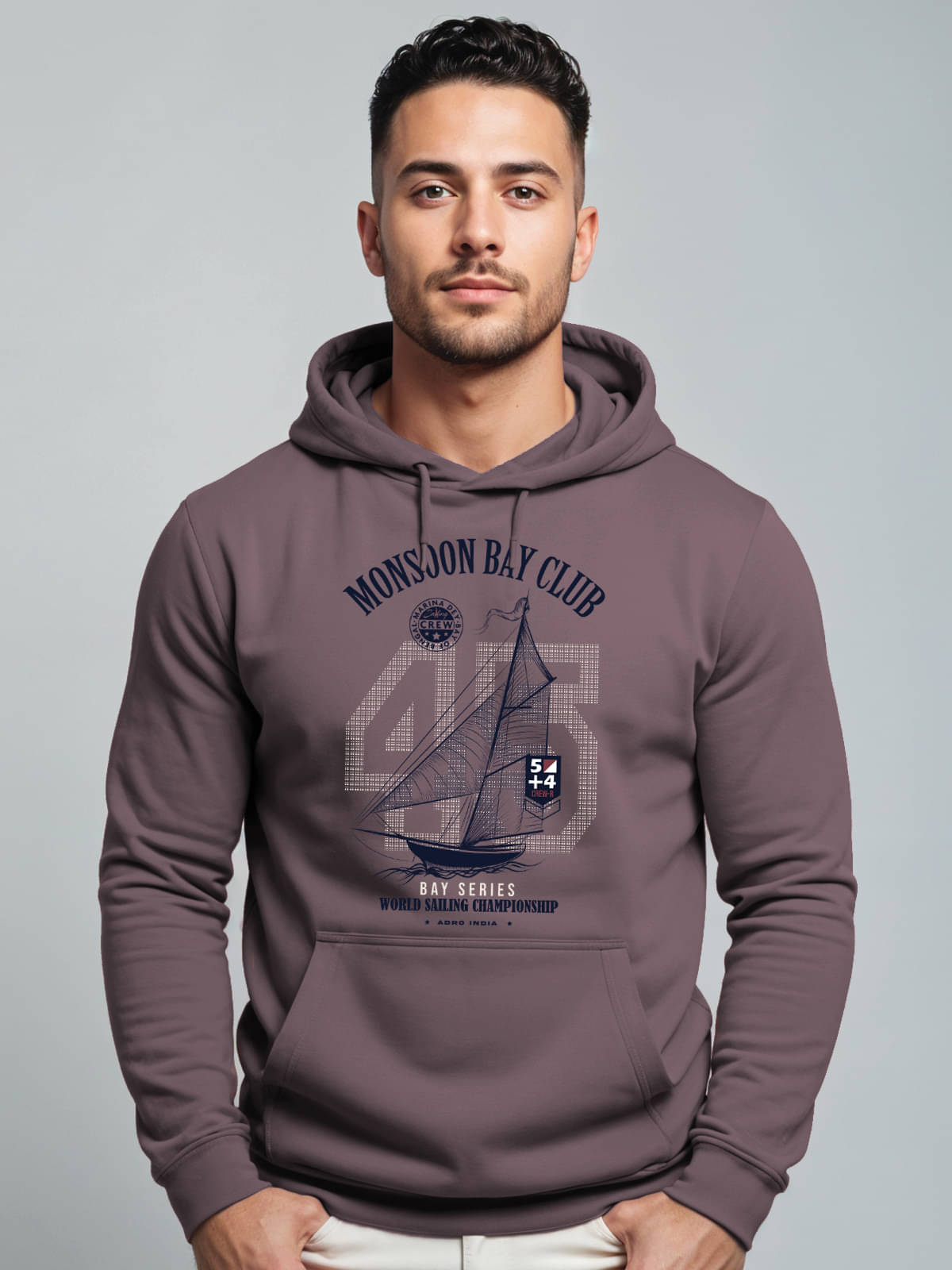     			Adro Fleece Hooded Men's Sweatshirt - Purple ( Pack of 1 )