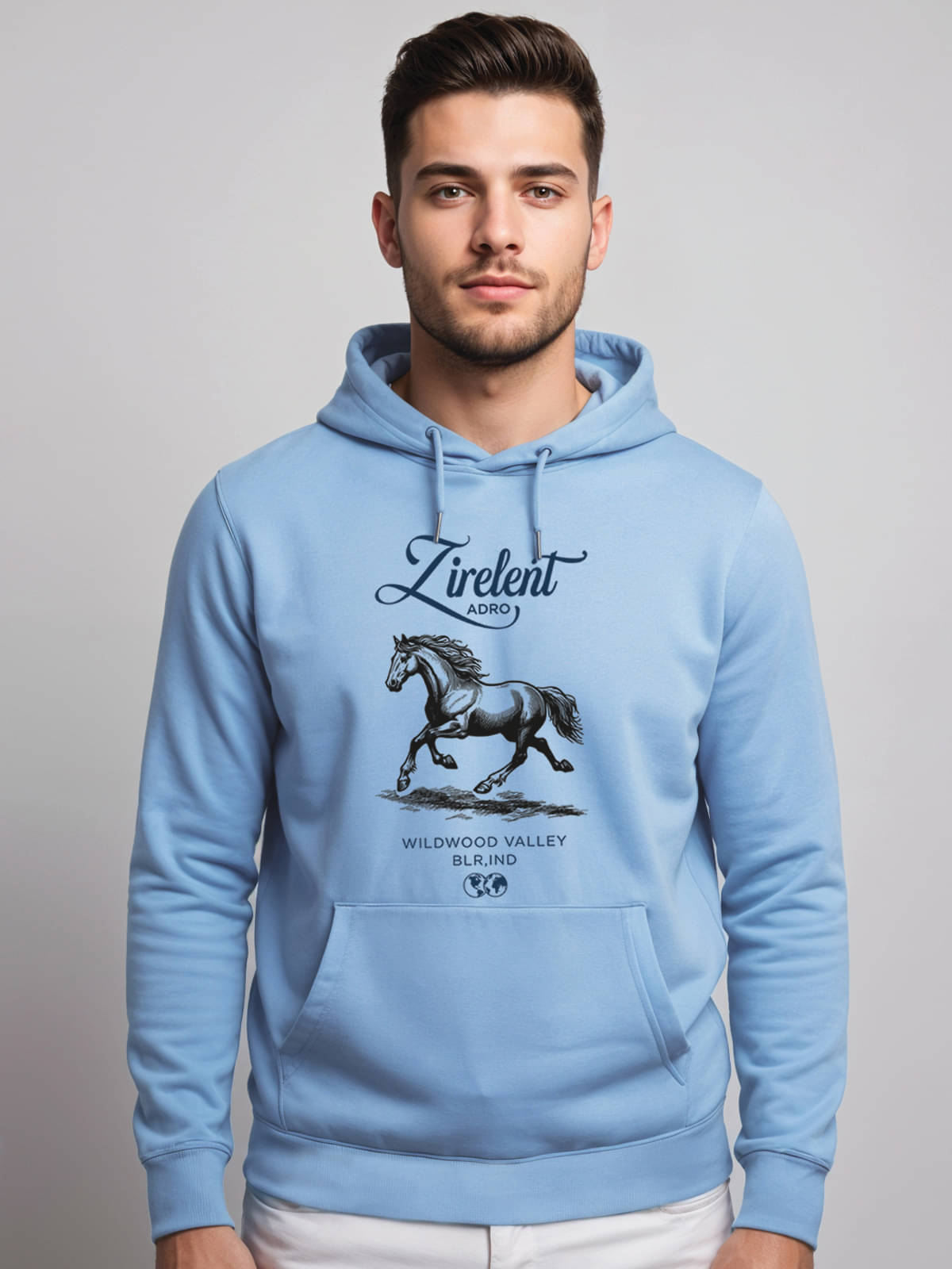 Adro Fleece Hooded Men's Sweatshirt - Light Blue ( Pack of 1 ) Adro Fleece Hooded Men's Sweatshirt - Light Blue ( Pack of 1 )