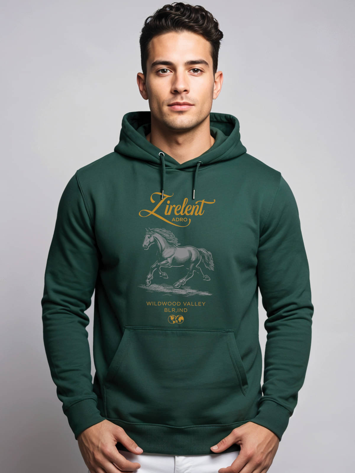     			Adro Fleece Hooded Men's Sweatshirt - Green ( Pack of 1 )