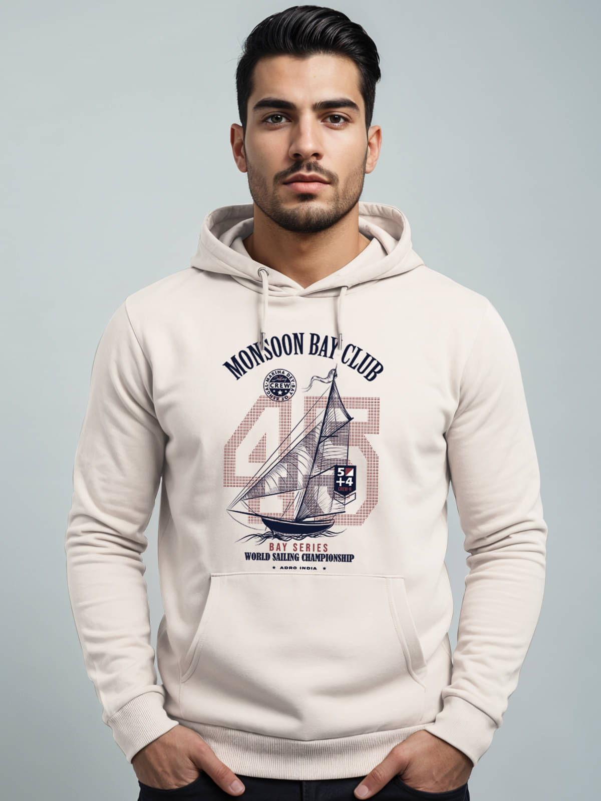     			Adro Fleece Hooded Men's Sweatshirt - Off White ( Pack of 1 )