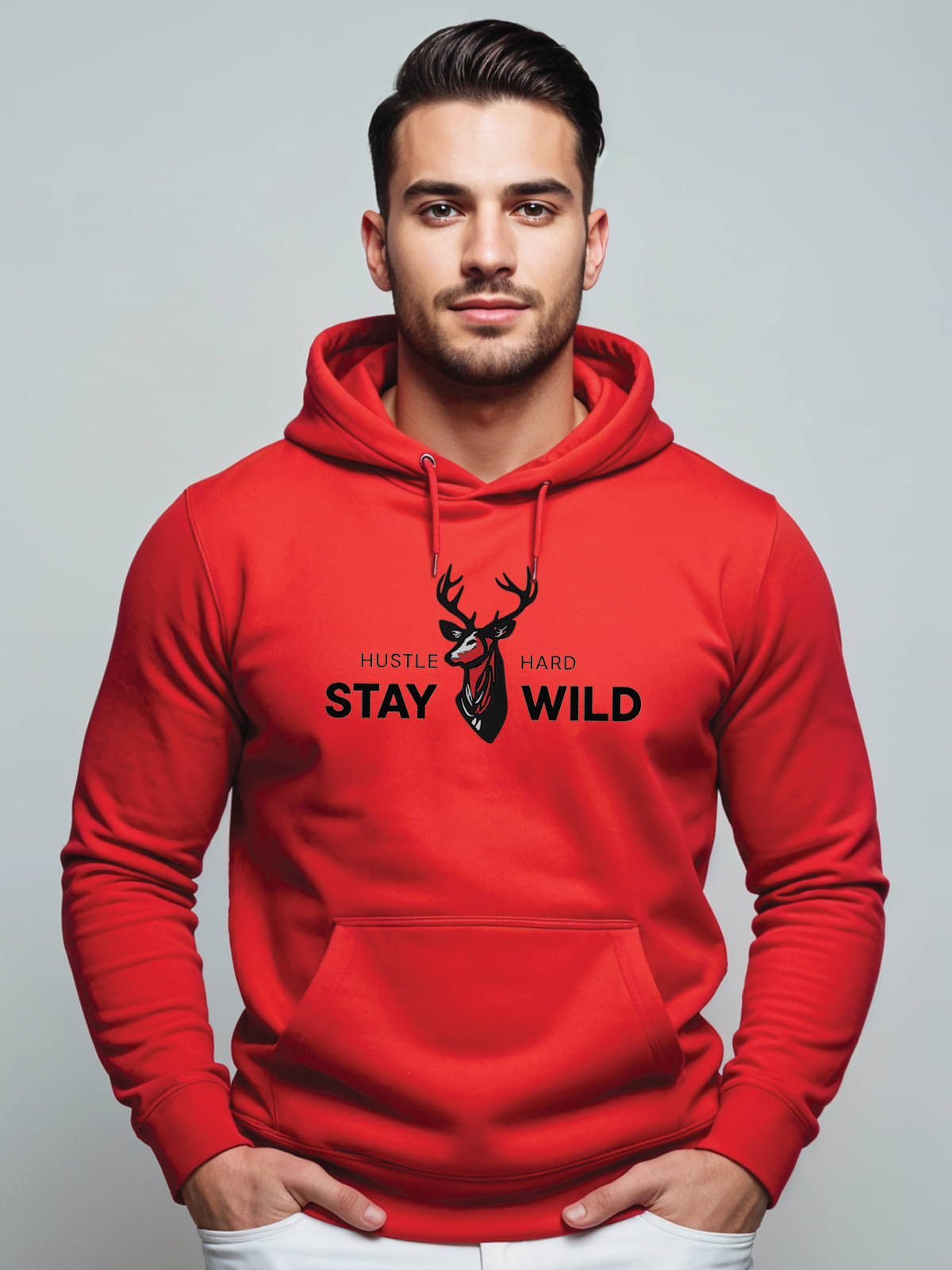     			Adro Fleece Hooded Men's Sweatshirt - Red ( Pack of 1 )