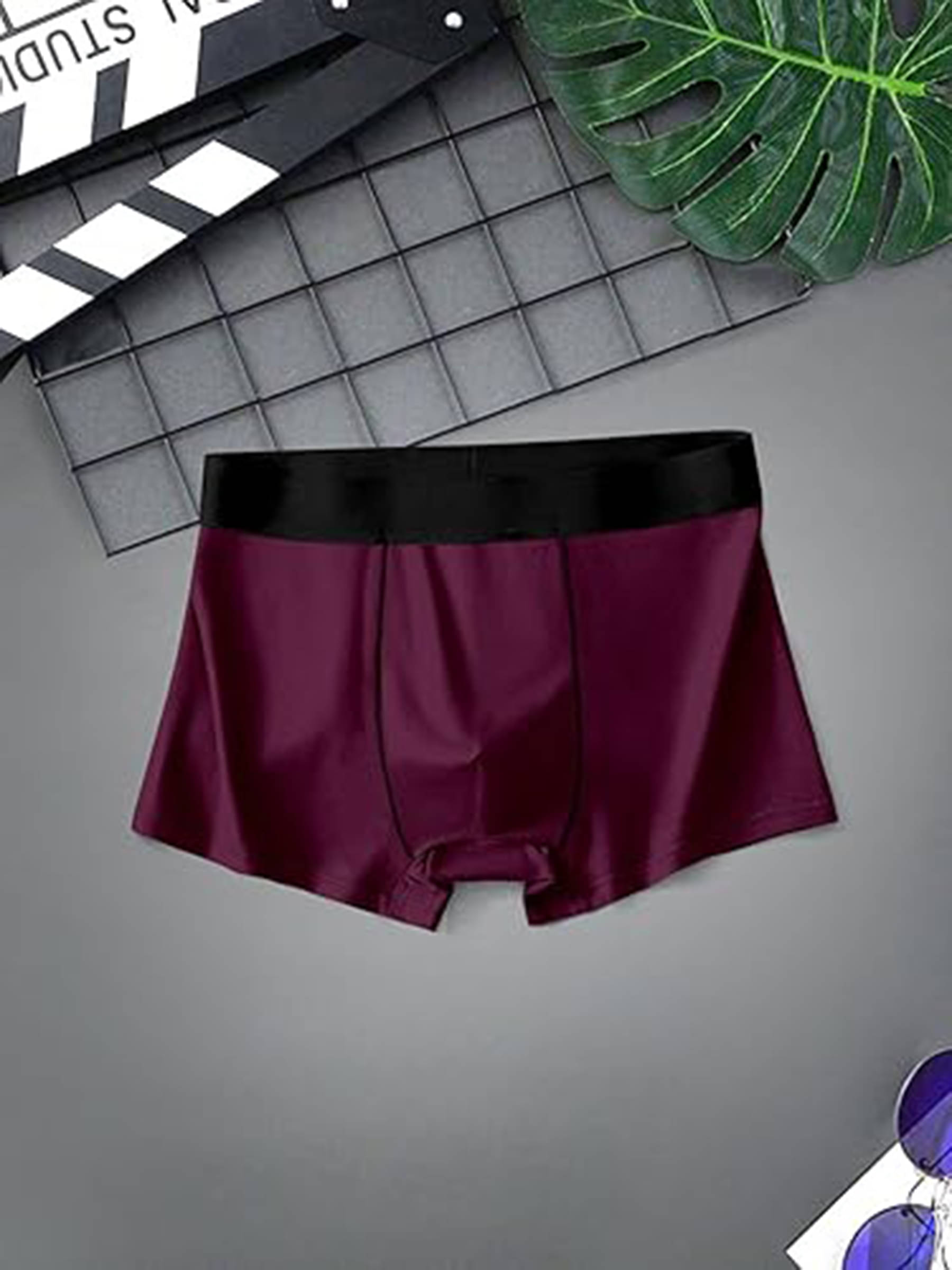BRAFOZY Pack of 1 Cotton Blend Boy Shorts For Men's ( Maroon ) BRAFOZY Pack of 1 Cotton Blend Boy Shorts For Men's ( Maroon )
