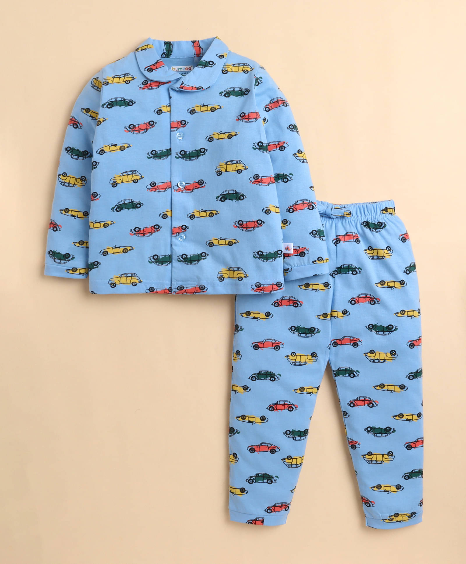 BUMZEE Pack of 1 Boys 100% Cotton Nightsuit Set ( Sky Blue ) BUMZEE Pack of 1 Boys 100% Cotton Nightsuit Set ( Sky Blue )